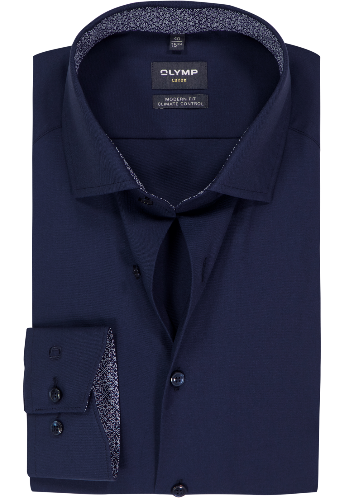 OLYMP 24/7 Luxor modern fit overhemd, twill, marine blauw OLYMP 24/7 Luxor modern fit overhemd, twill, marine blauw