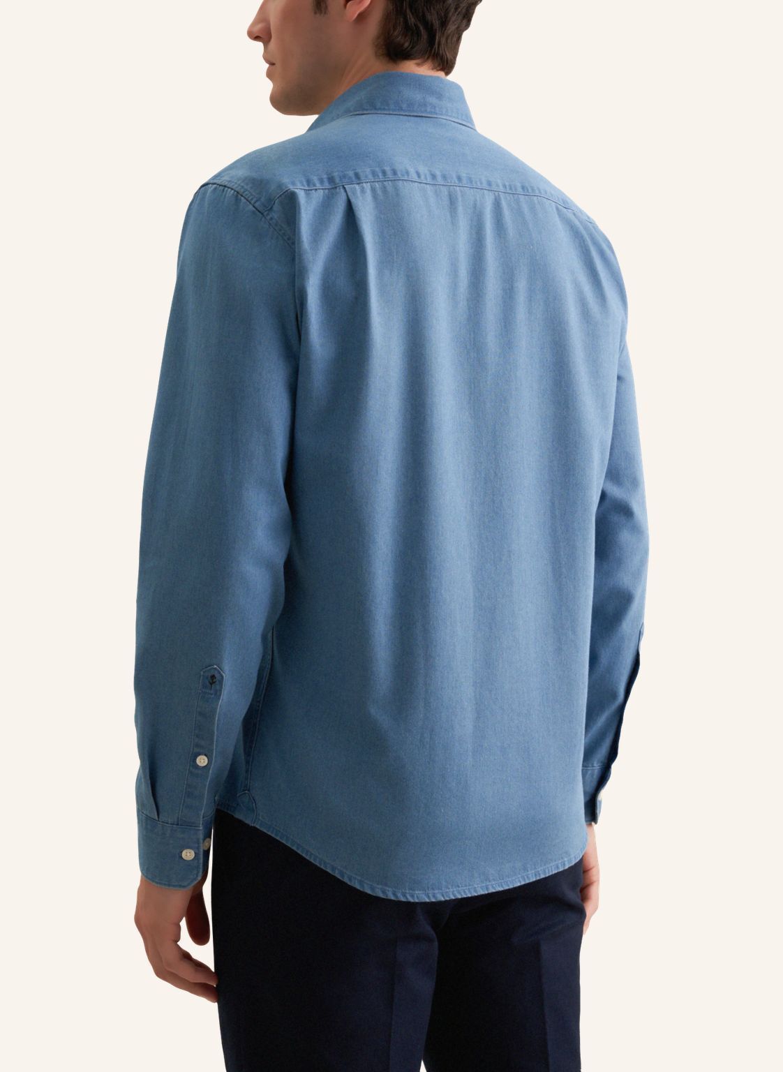 Seidensticker regular fit overhemd, twill, blauw