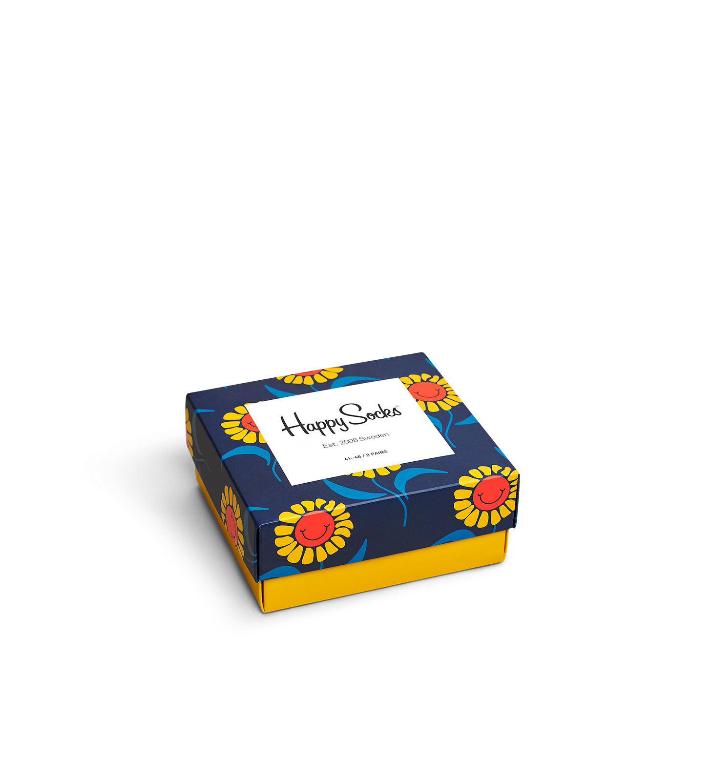 Happy Socks SMU Sunflower giftbox (2-pack), unisex sokken in cadeauverpakking