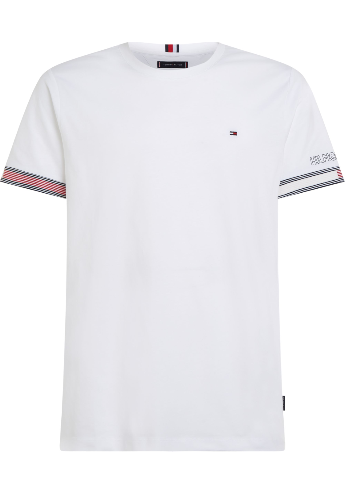 image_2_MW0MW34430YBR_F_C4101wid2000amphei2000ampop_usm1710 Tommy Hilfiger Flag Cuff Tee, heren T-shirt korte mouw O-hals, wit
