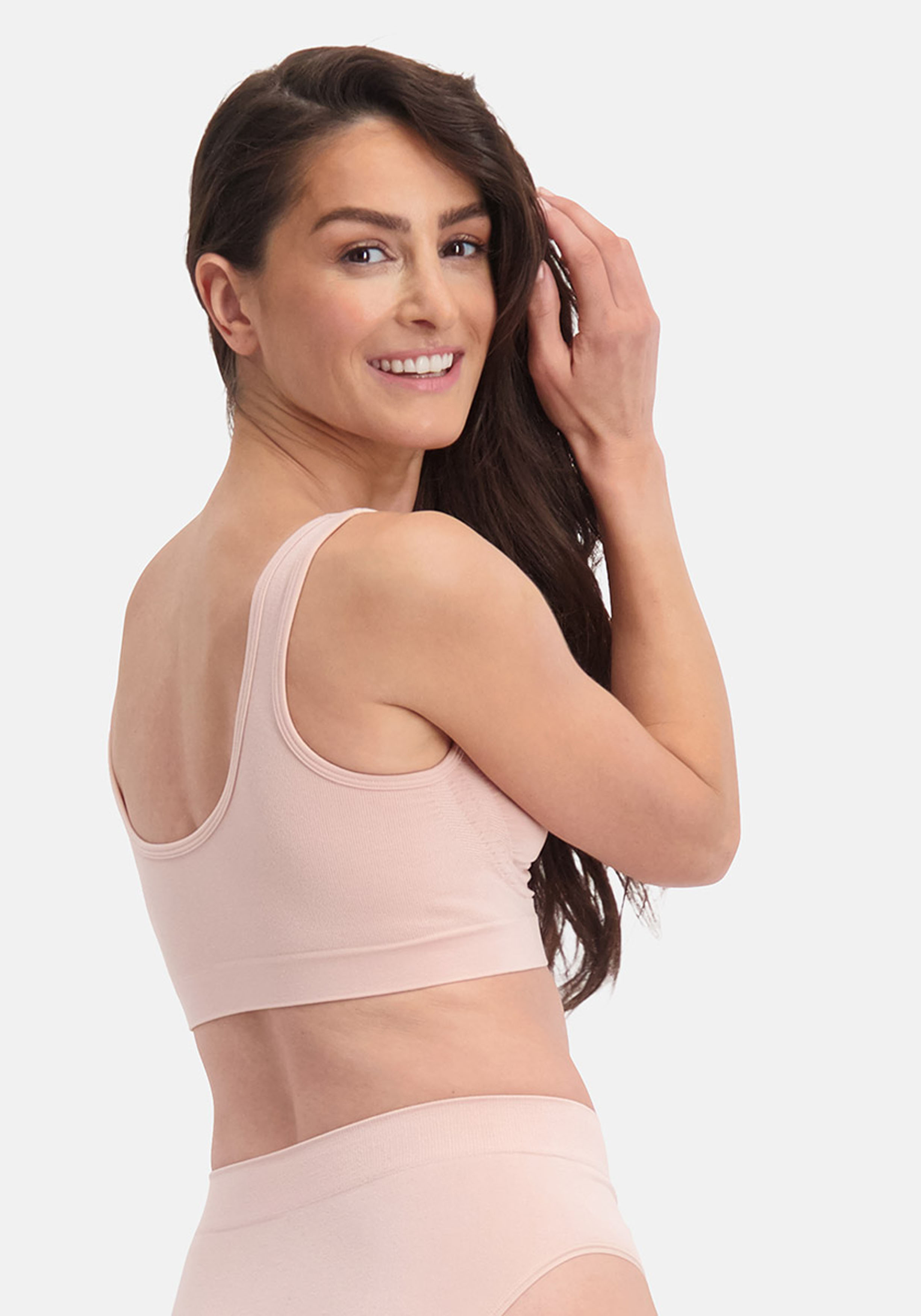 Bamboo Basics Nova seamless bra (2-pack), dames beugelloze BH naadloos, roze