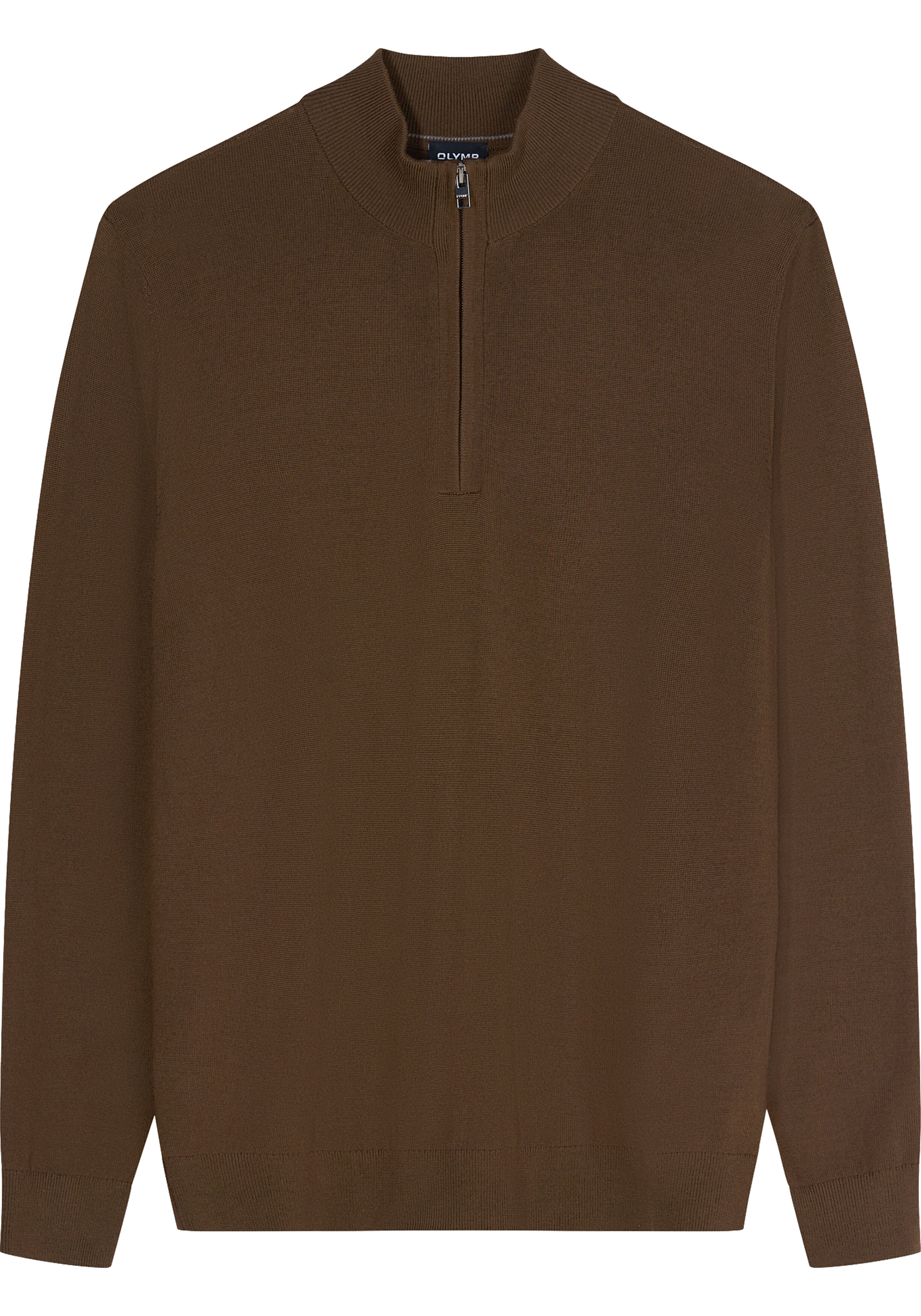 OLYMP Casual modern fit half zip trui wol, korte rits, aqua
