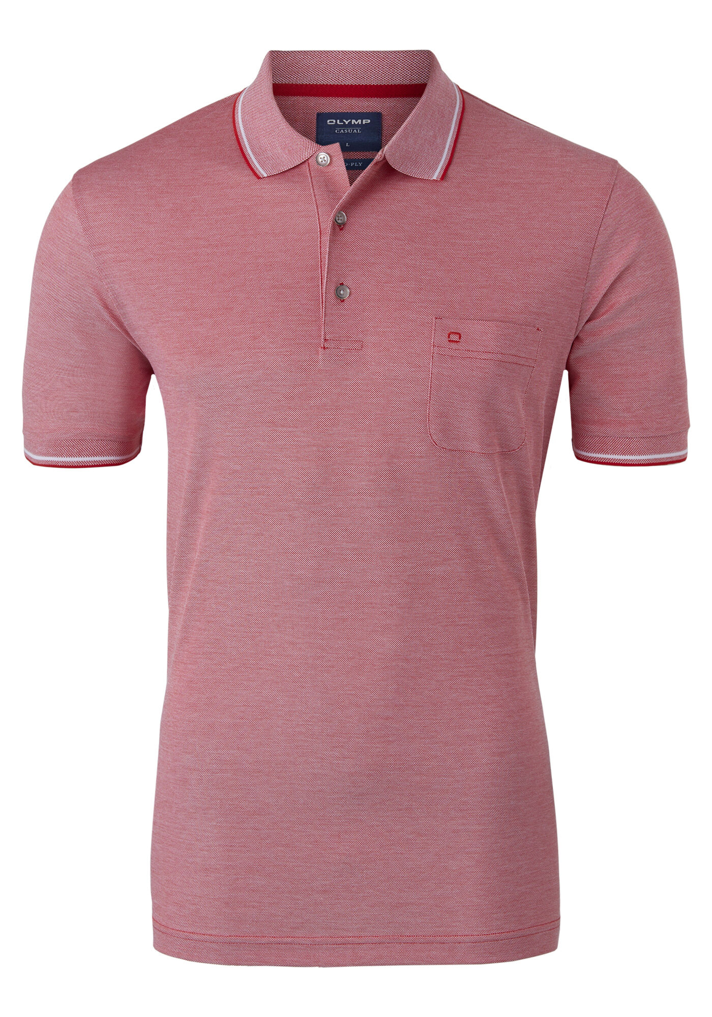 OLYMP modern fit poloshirt, rood melange