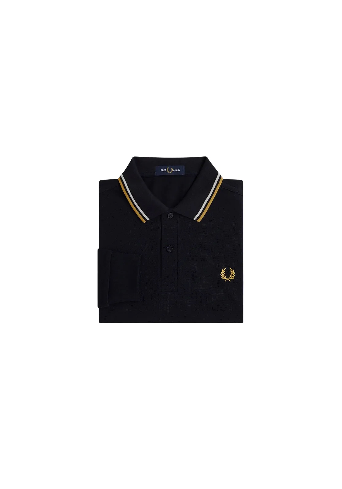 Fred Perry M3636 long sleeved twin tipped shirt, heren polo lange mouwen, Navy / Ecru / Honeycomb Fred Perry M3636 long sleeved twin tipped shirt, heren polo lange mouwen, Navy / Ecru / Honeycomb
