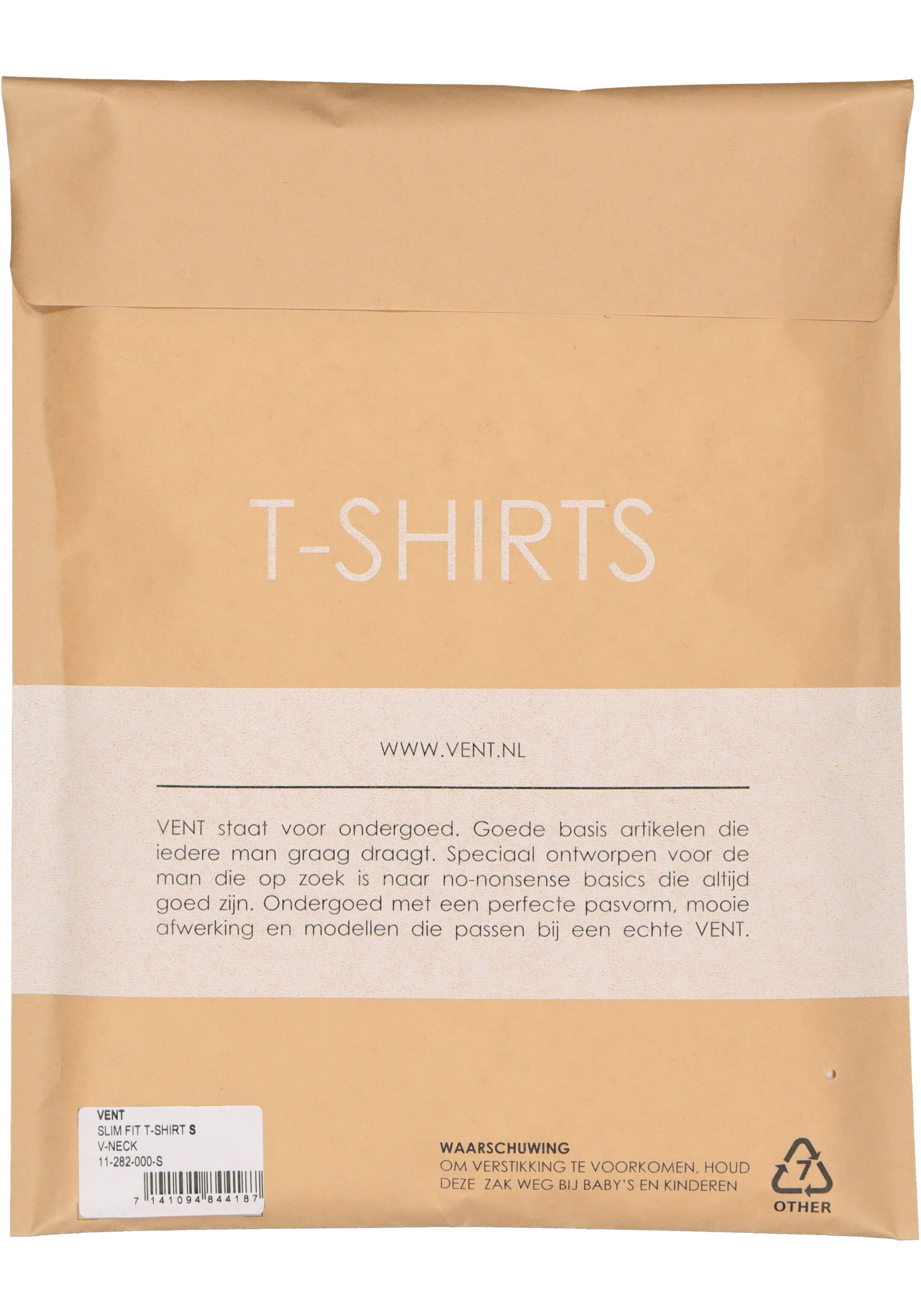 VENT strak model T-shirt V-hals (2-pack), wit 