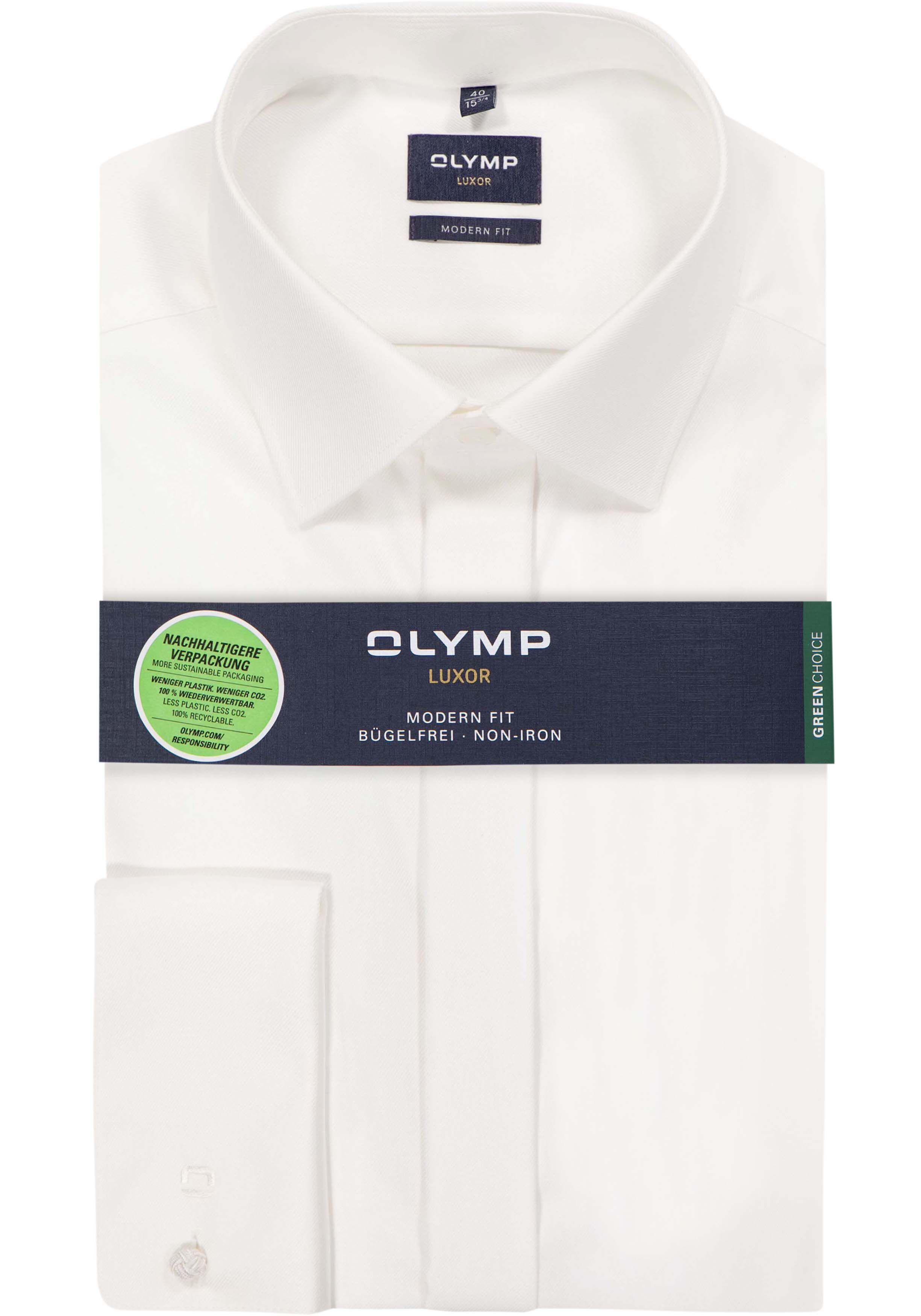 OLYMP Luxor modern fit overhemd, twill, lichtbeige