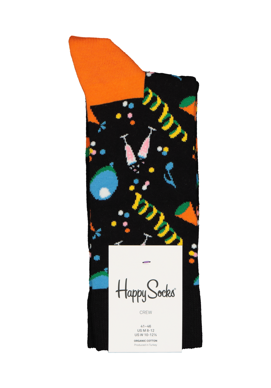 3-7333102450477_happy_socks_HR Happy Socks Party Party Sock, unisex sokken, zwart met slingers