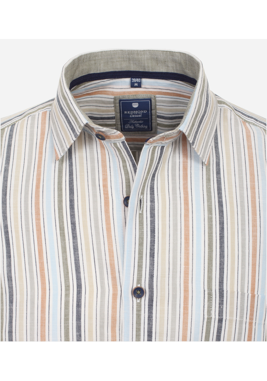 image_4_69c60a08dcc508d5b0bb82684e3848cdjpgautoformatbgF3F3F3blend-alpha100blend-colorF3F3F3blend-modedarkenfitclampp Redmond comfort fit overhemd, korte mouw, popeline, groen gestreept