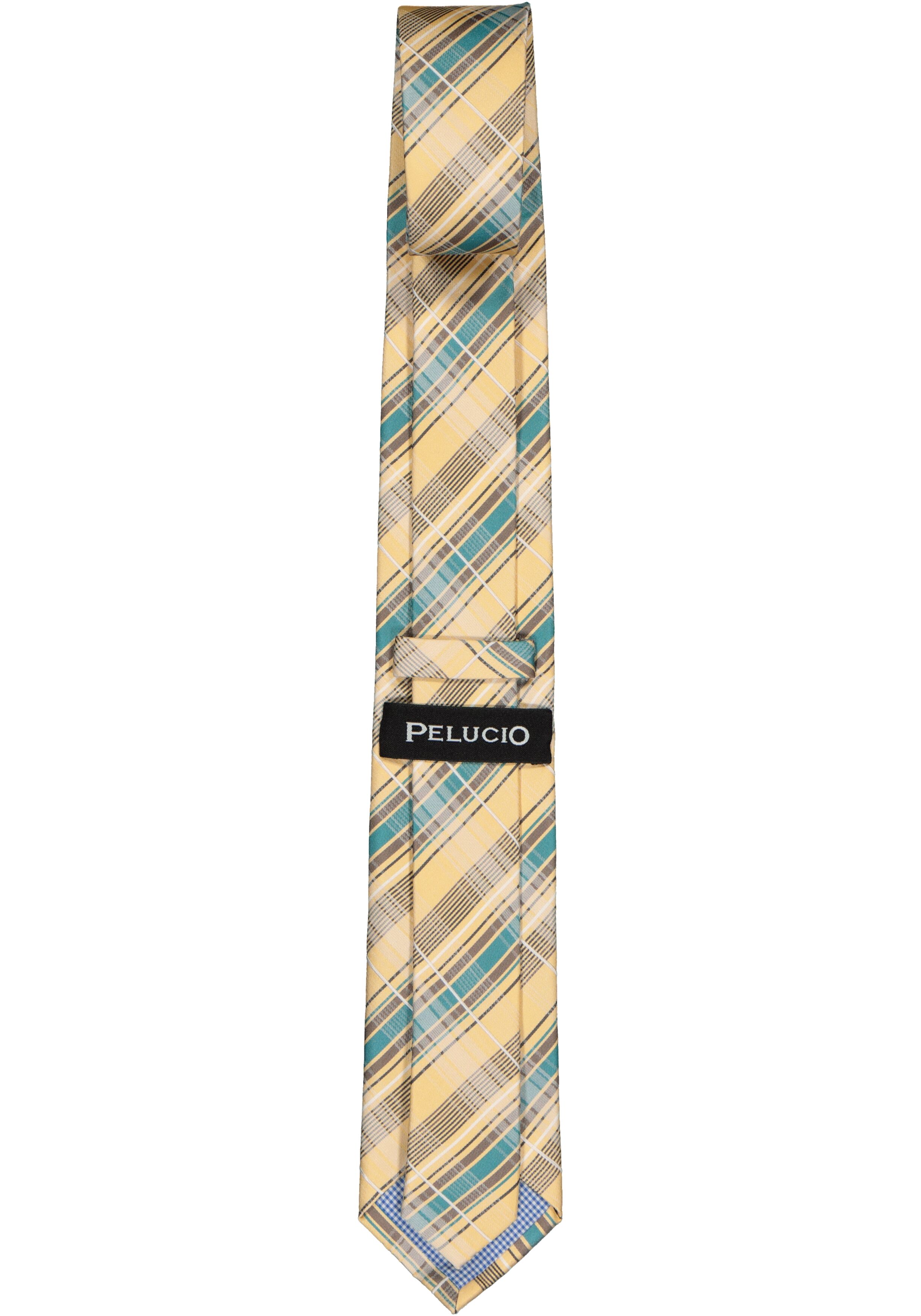 Pelucio stropdas, geel geruit
