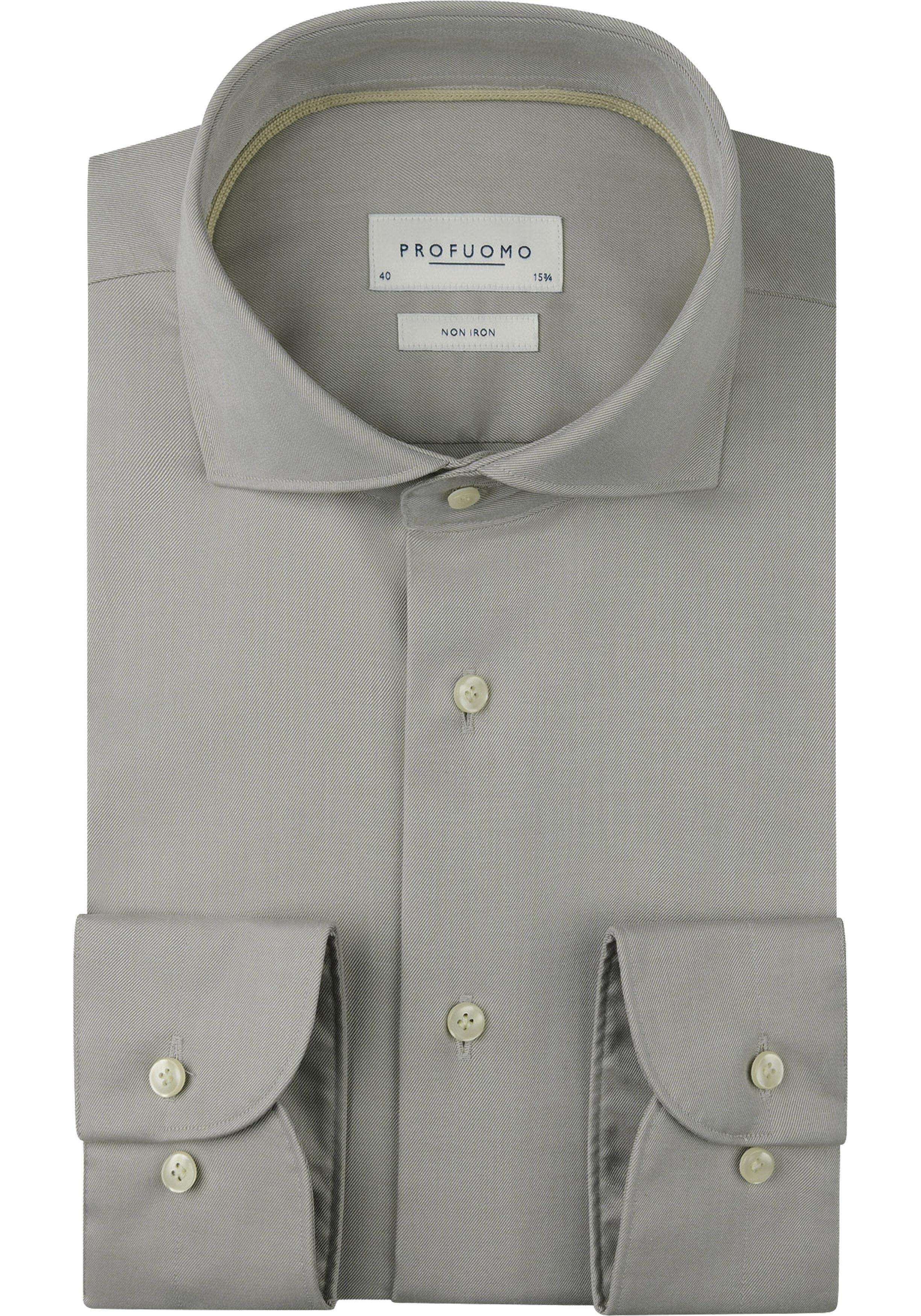 Profuomo slim fit heren overhemd, twill, groen
