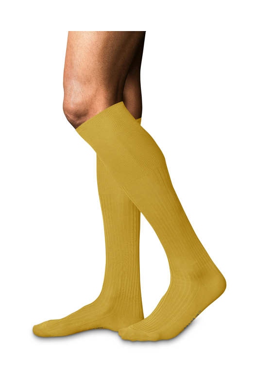 FALKE No. 10 Pure Fil d'Ecosse heren kniekousen, okergeel (nugget) FALKE No. 10 Pure Fil d'Ecosse heren kniekousen, okergeel (nugget)