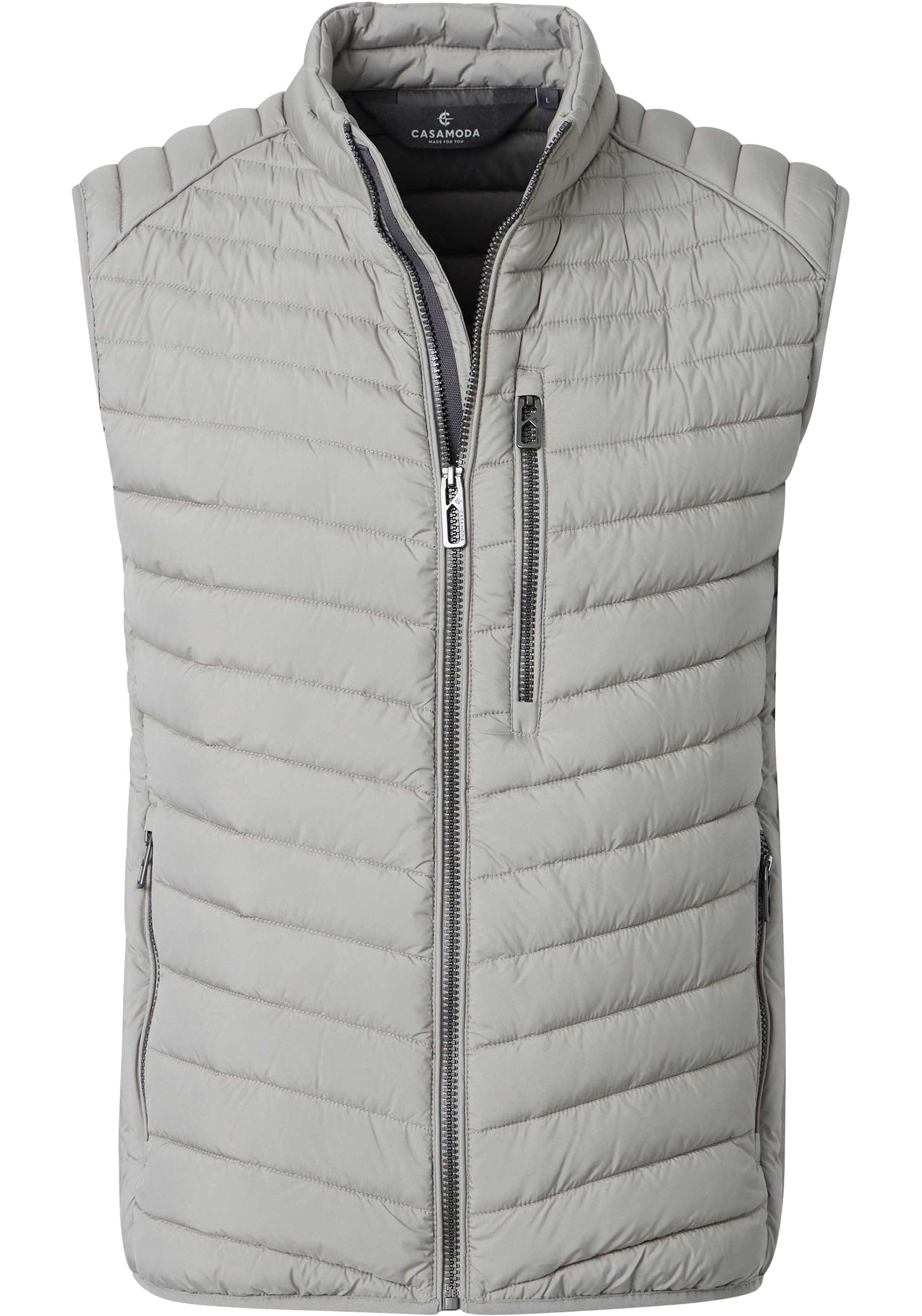 CASA MODA comfort fit bodywarmer, grijs, wit