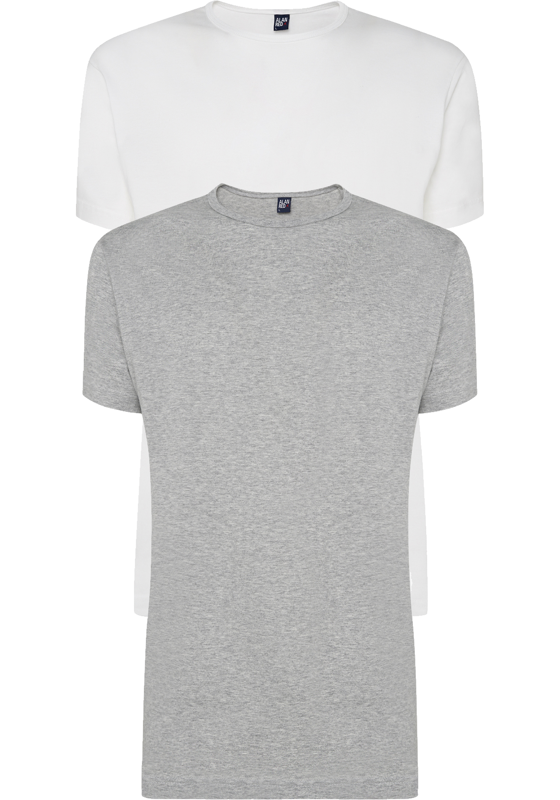 ALAN RED T-shirts Derby (2-pack), O-hals, wit en grijs melange ALAN RED T-shirts Derby (2-pack), O-hals, wit en grijs melange