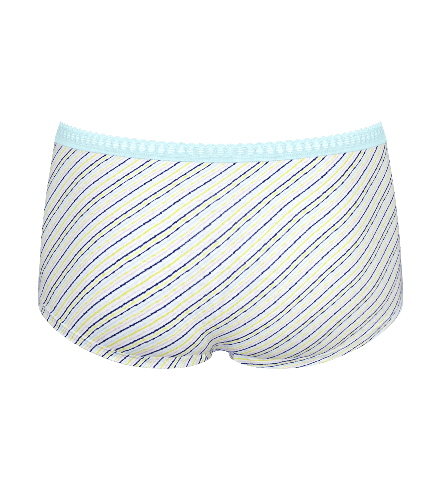 Sloggi Women GO Crush Short (3-pack), dames boxer, lichtblauw, kobaltblauw en blauw, wit en geel gestreept