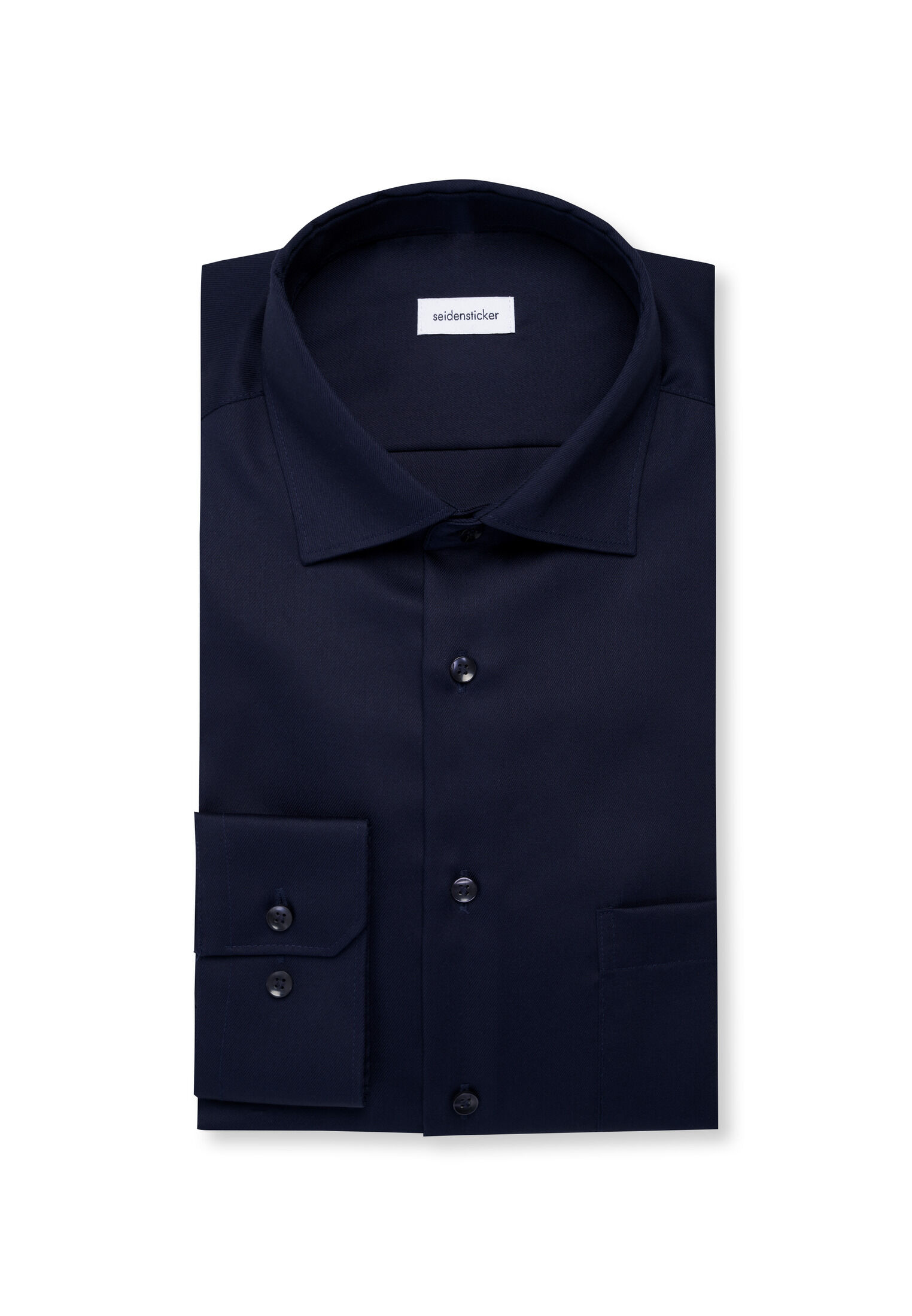 Seidensticker regular fit overhemd, popeline, blauw