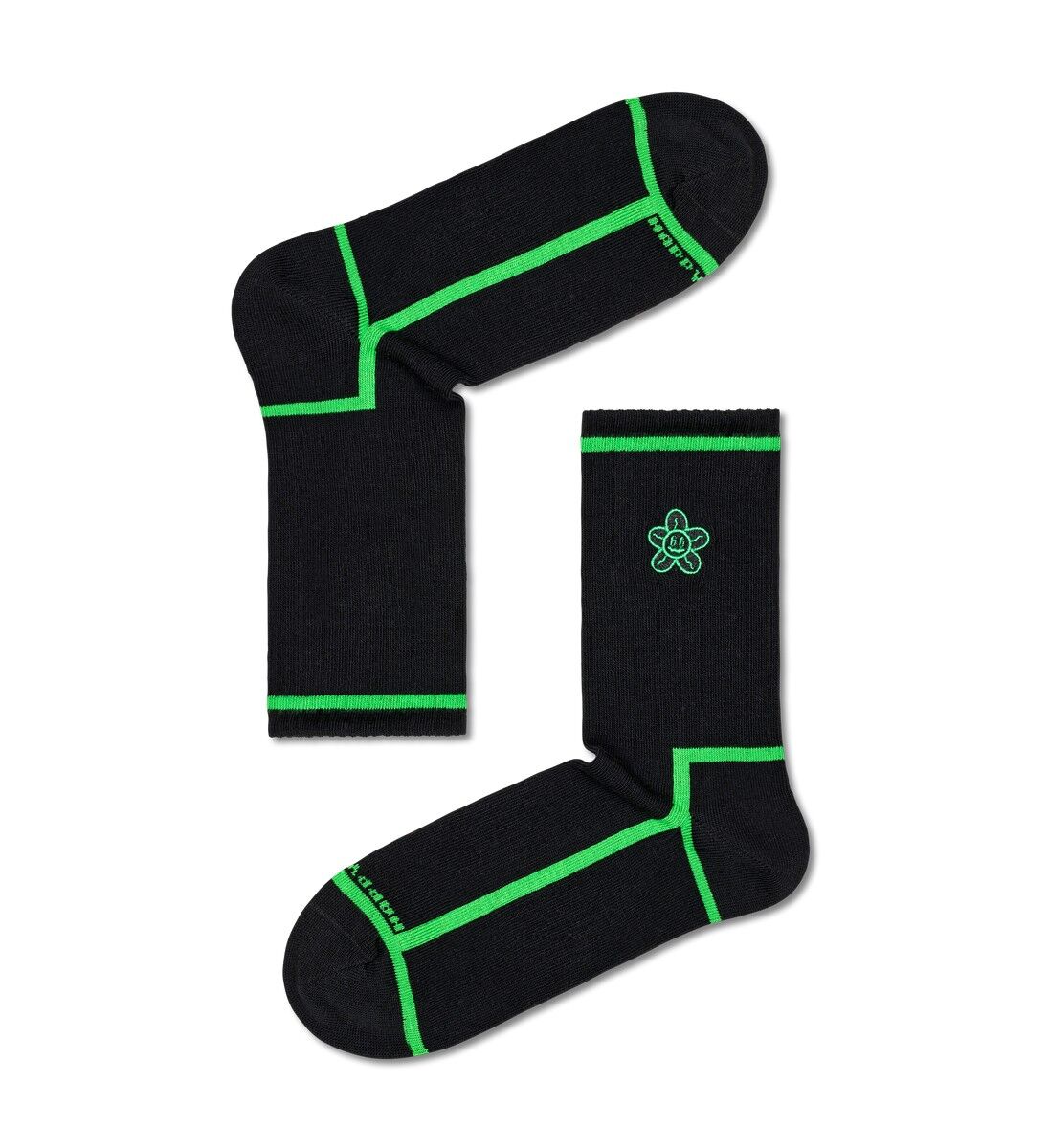 Happy Socks Squiggly Flower 3/4 Crew Sock, unisex enkelsokken