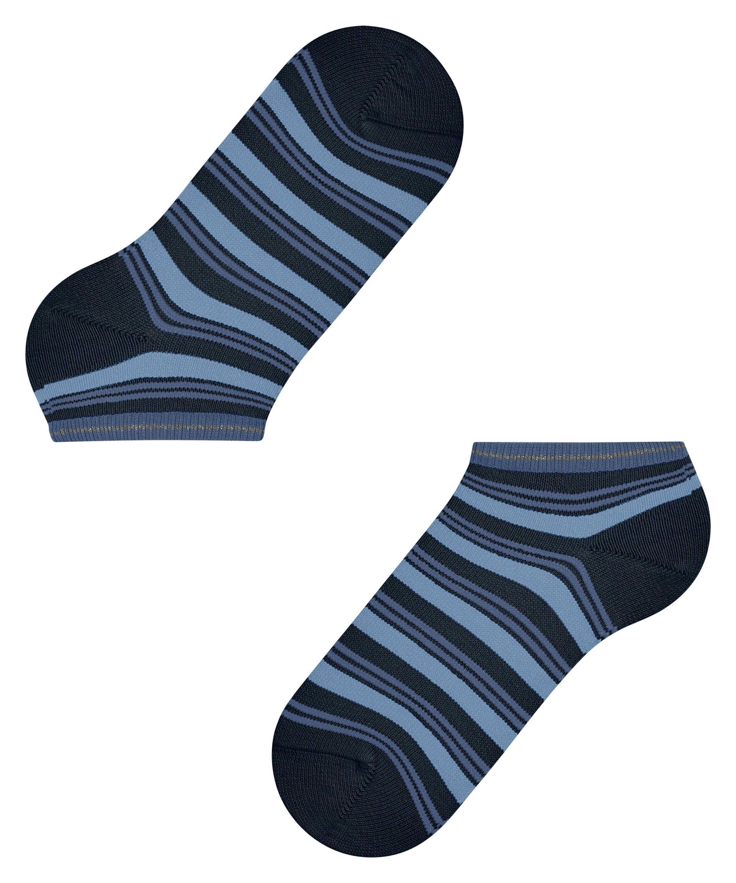 FALKE Smart Stripe dames sneakersokken, blauw (space blue)