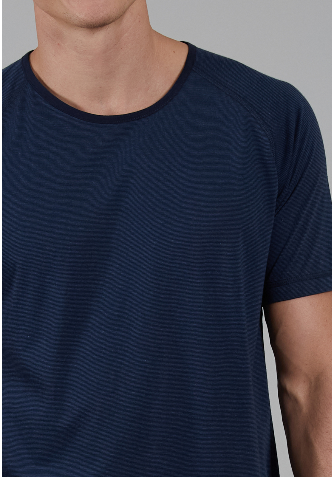 Ceceba heren shortama O-hals, donkerblauw gestreept Ceceba heren shortama O-hals, donkerblauw gestreept