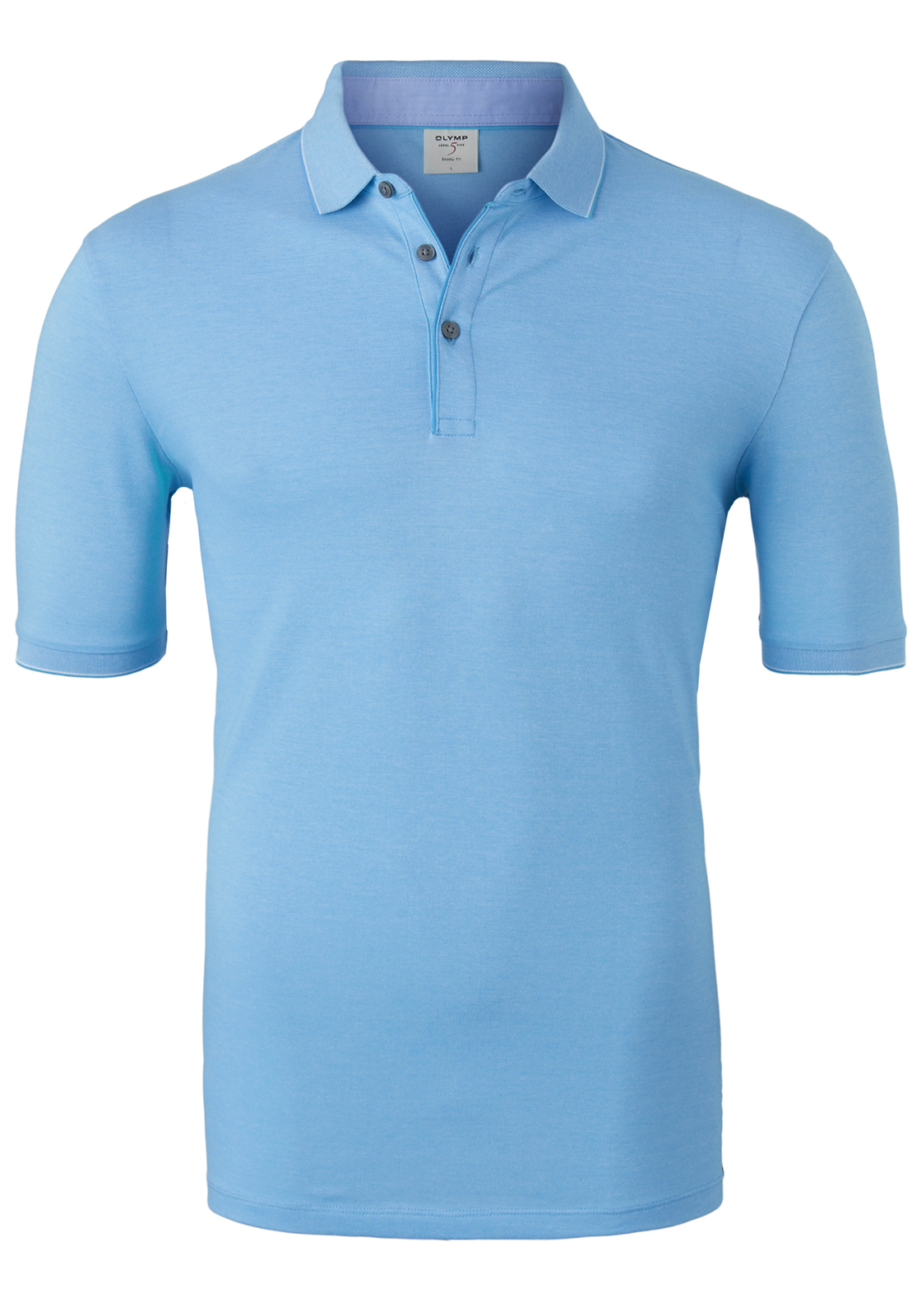 olymp_polo54307215 OLYMP Level 5 body fit poloshirt, stretch, turquoise melange