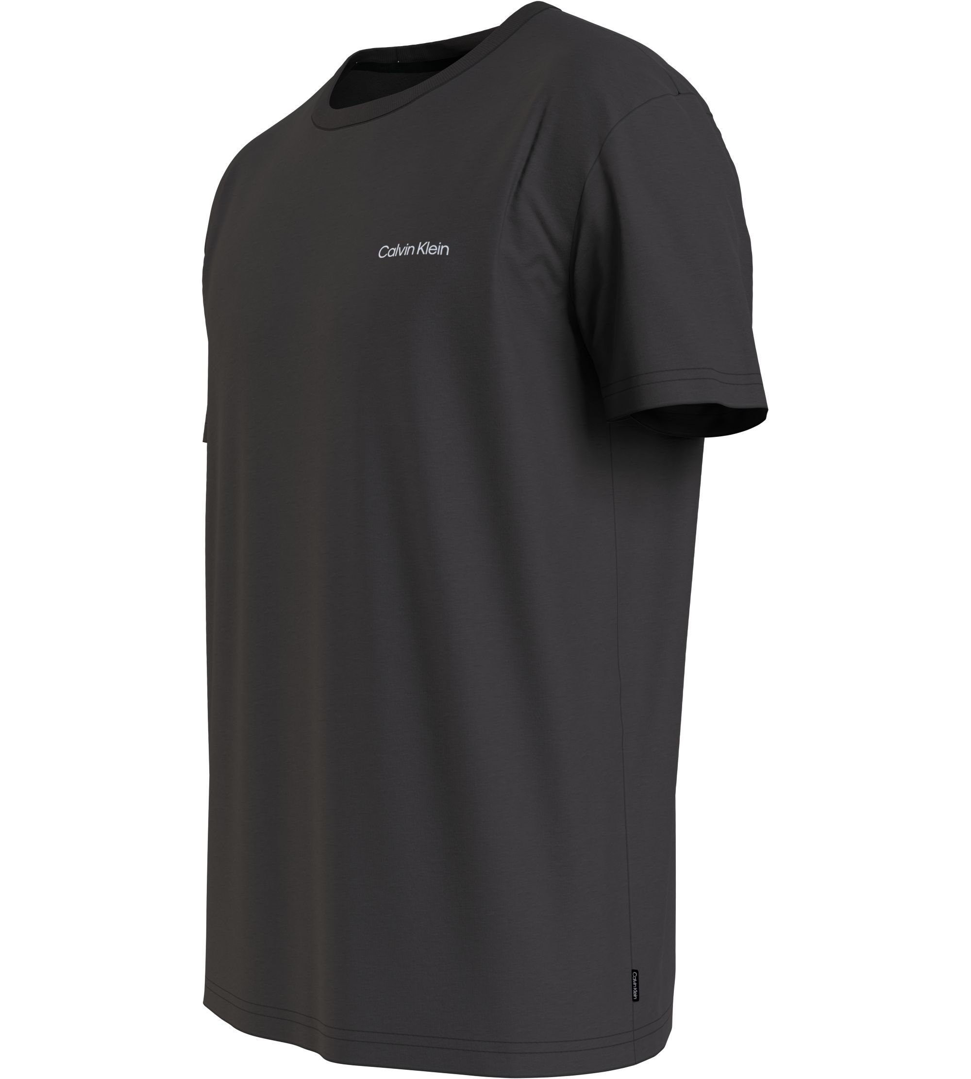 Calvin Klein Micro Logo Interlock T-shirt, heren T-shirt korte mouw O-hals, zwart