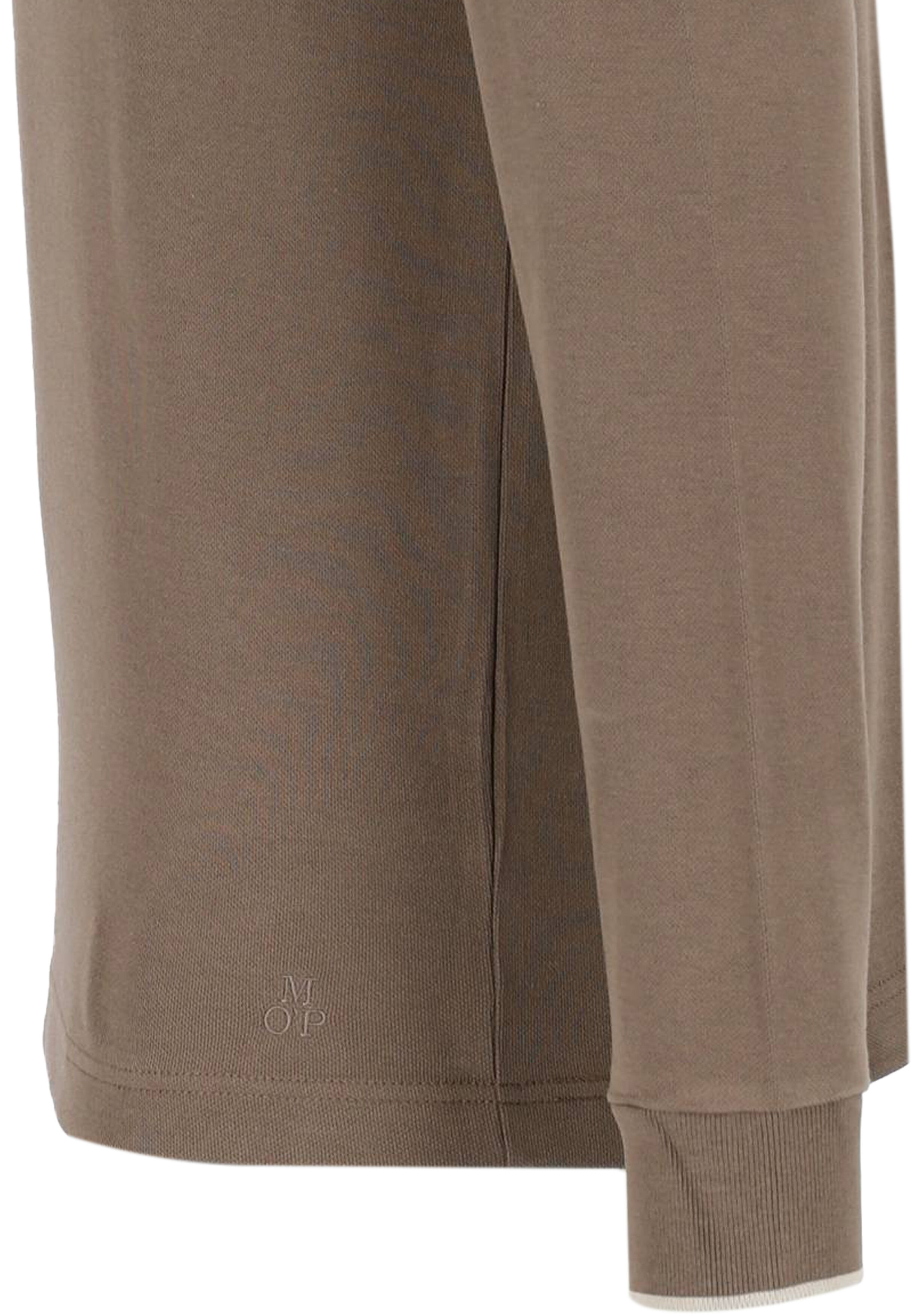 Marc O'Polo regular fit polo, heren poloshirt lange mouw, kaki