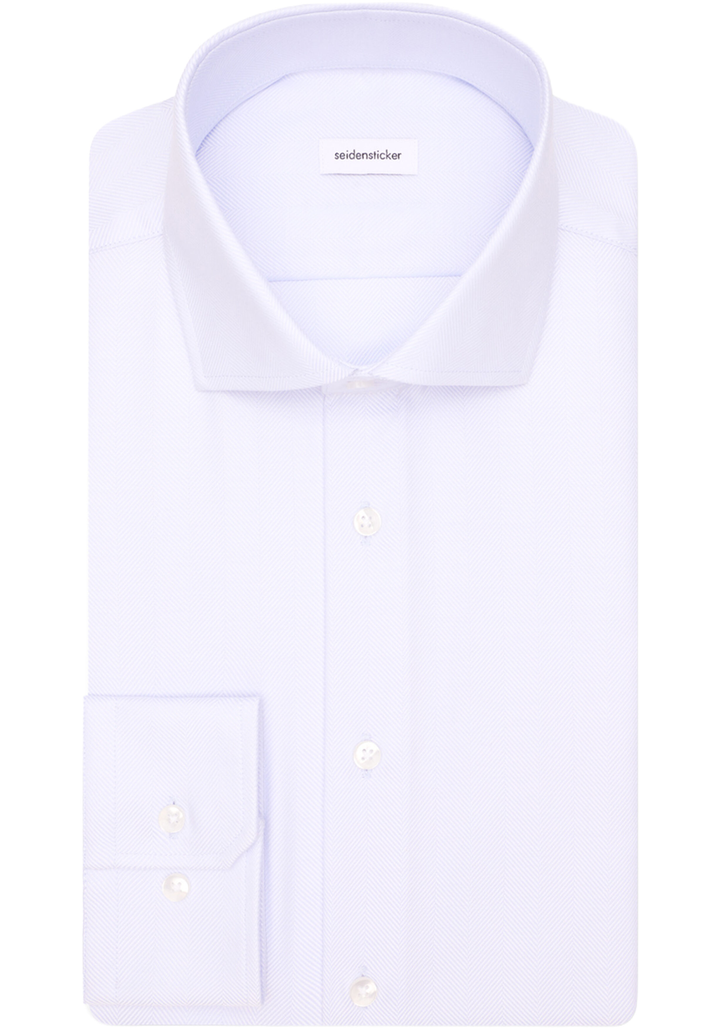 Seidensticker slim fit overhemd, herringbone, blauw
