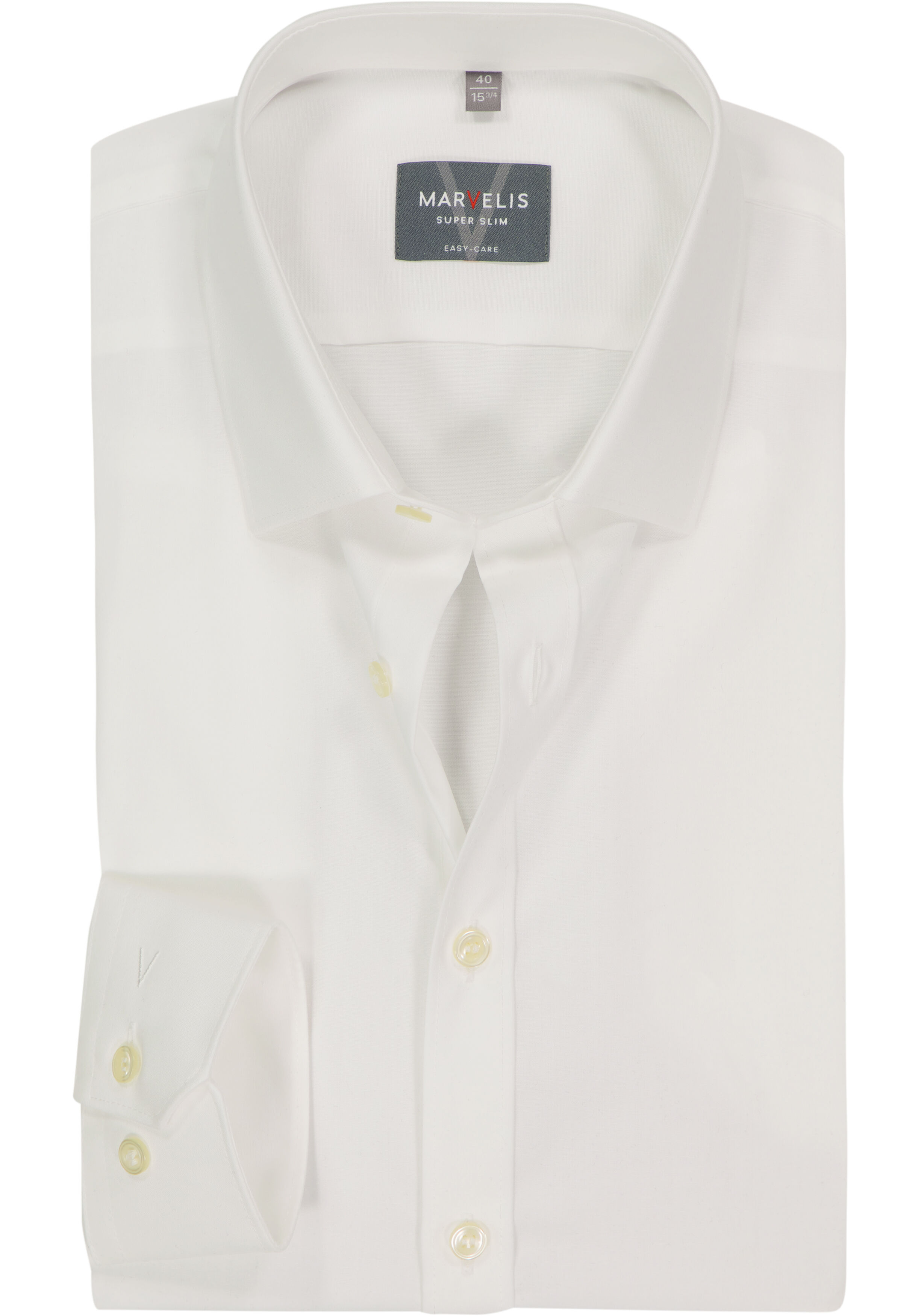 MARVELIS super slim fit overhemd, popeline, off-white