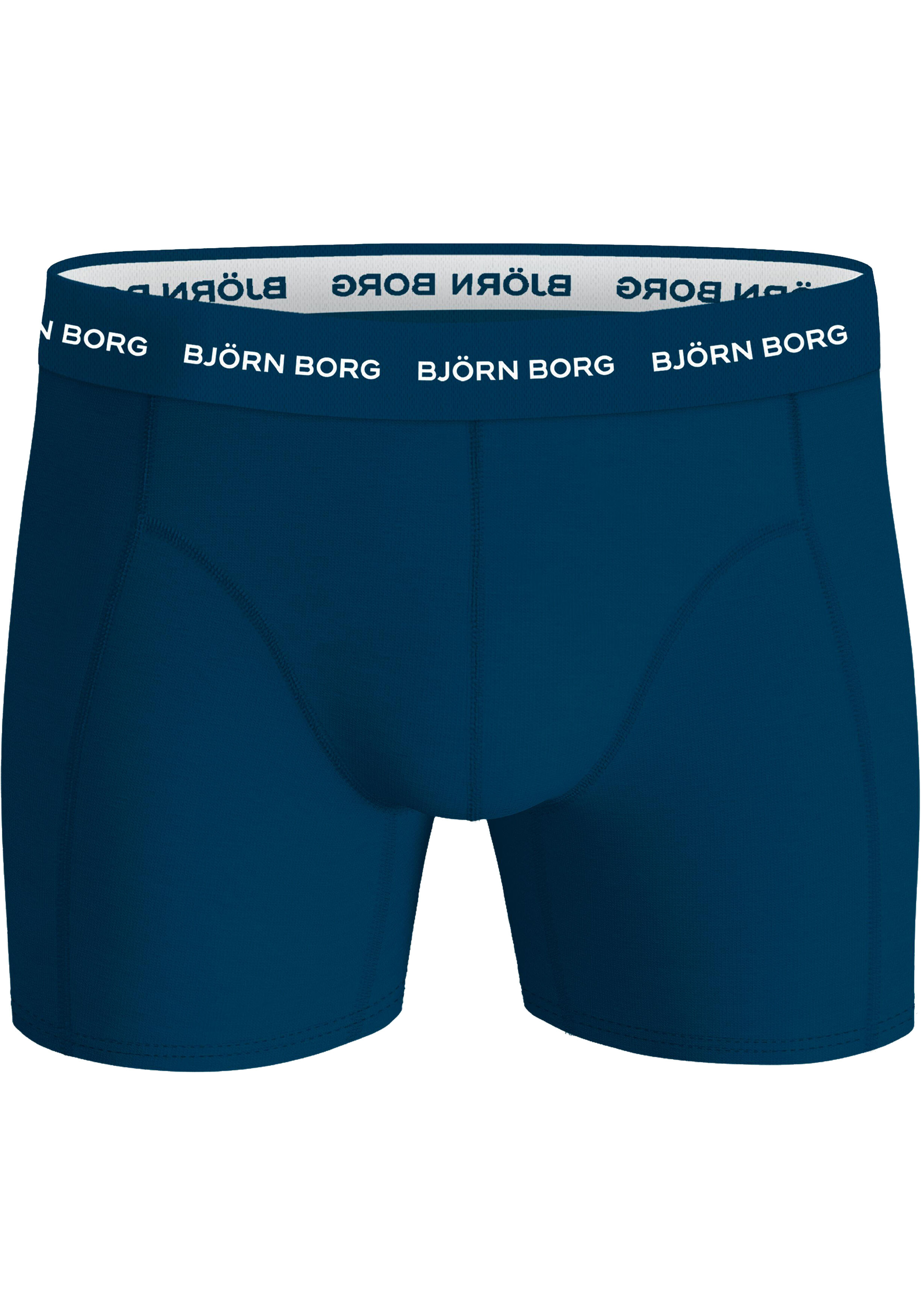 Bjorn Borg Cotton Stretch boxers, heren boxers normale lengte (5-pack), navy blauw, zwart, print, navy blauw, zwart