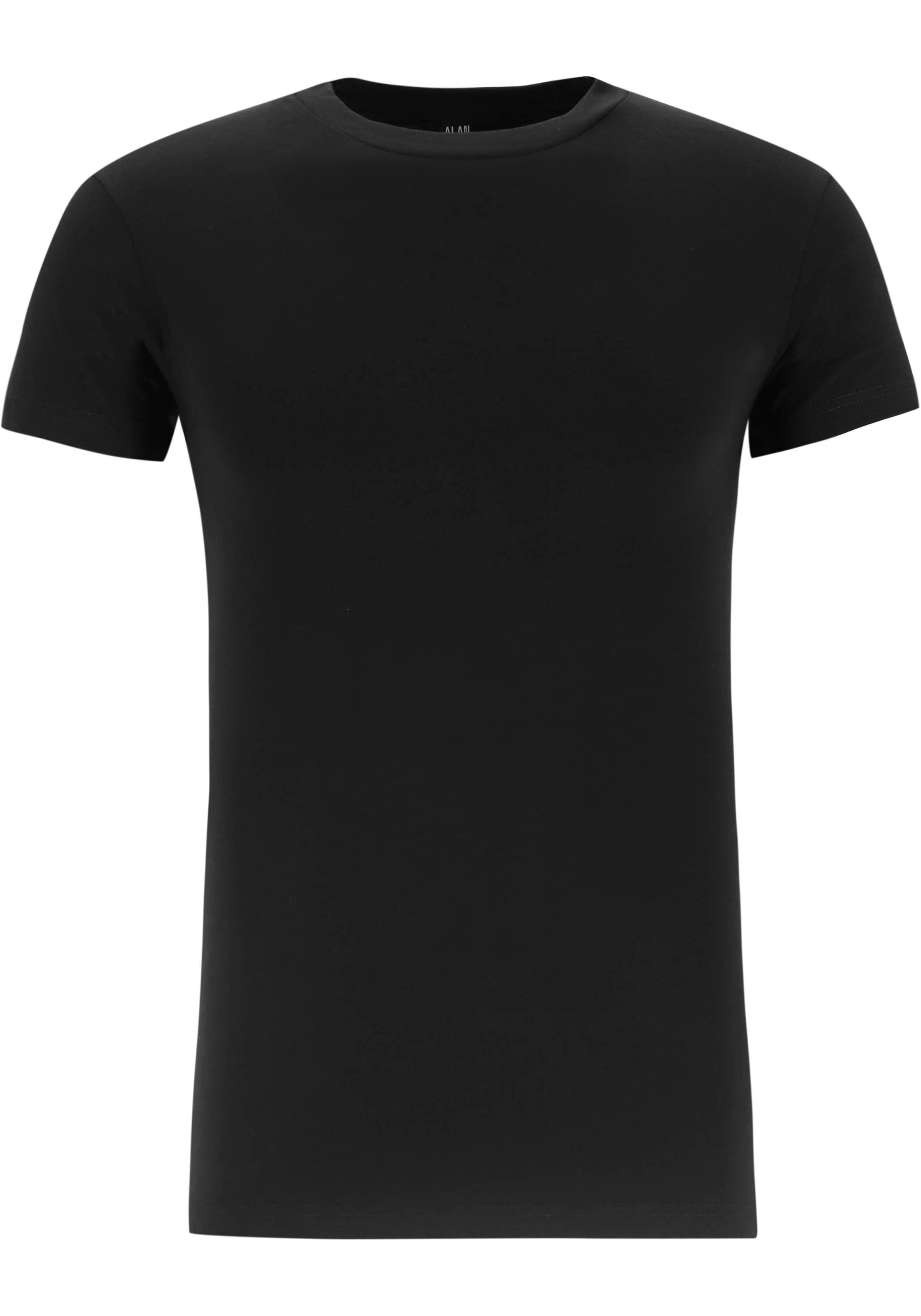 ALAN RED T-shirts OAKVILLE (2-pack), O-hals stretch, zwart