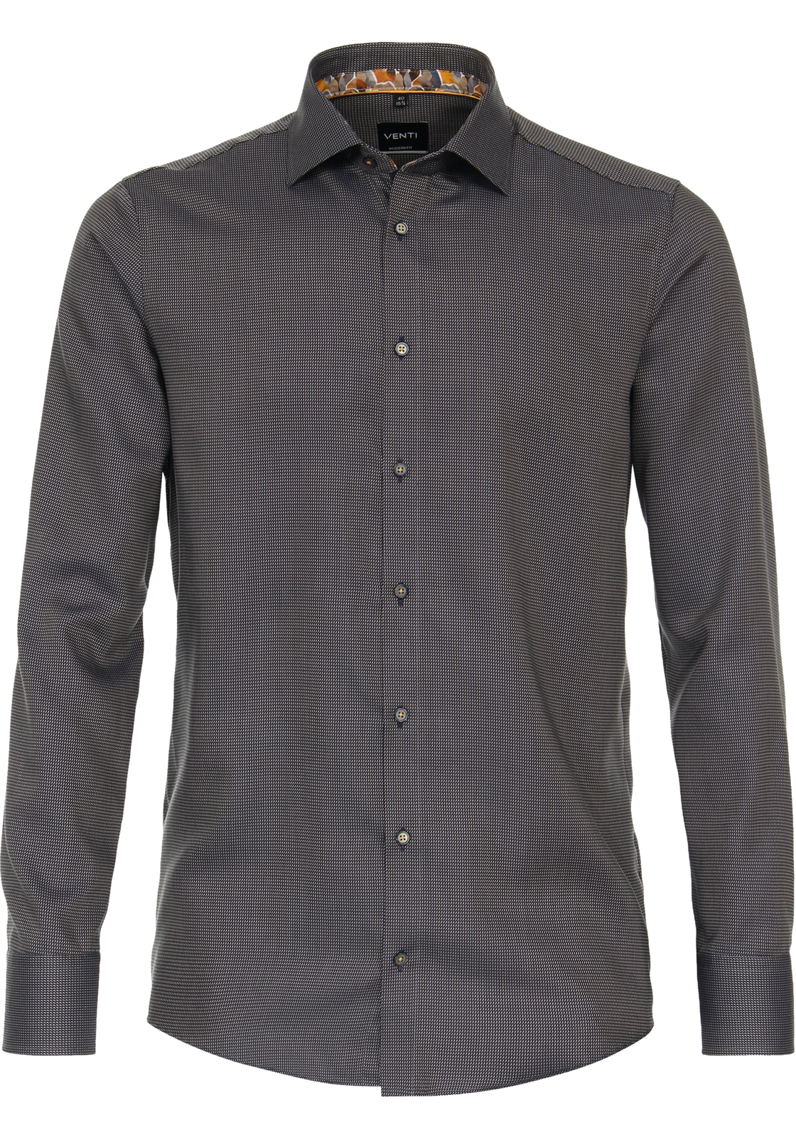 1-4064813813567-venti-overhemd_HR VENTI modern fit overhemd, dobby, bruin