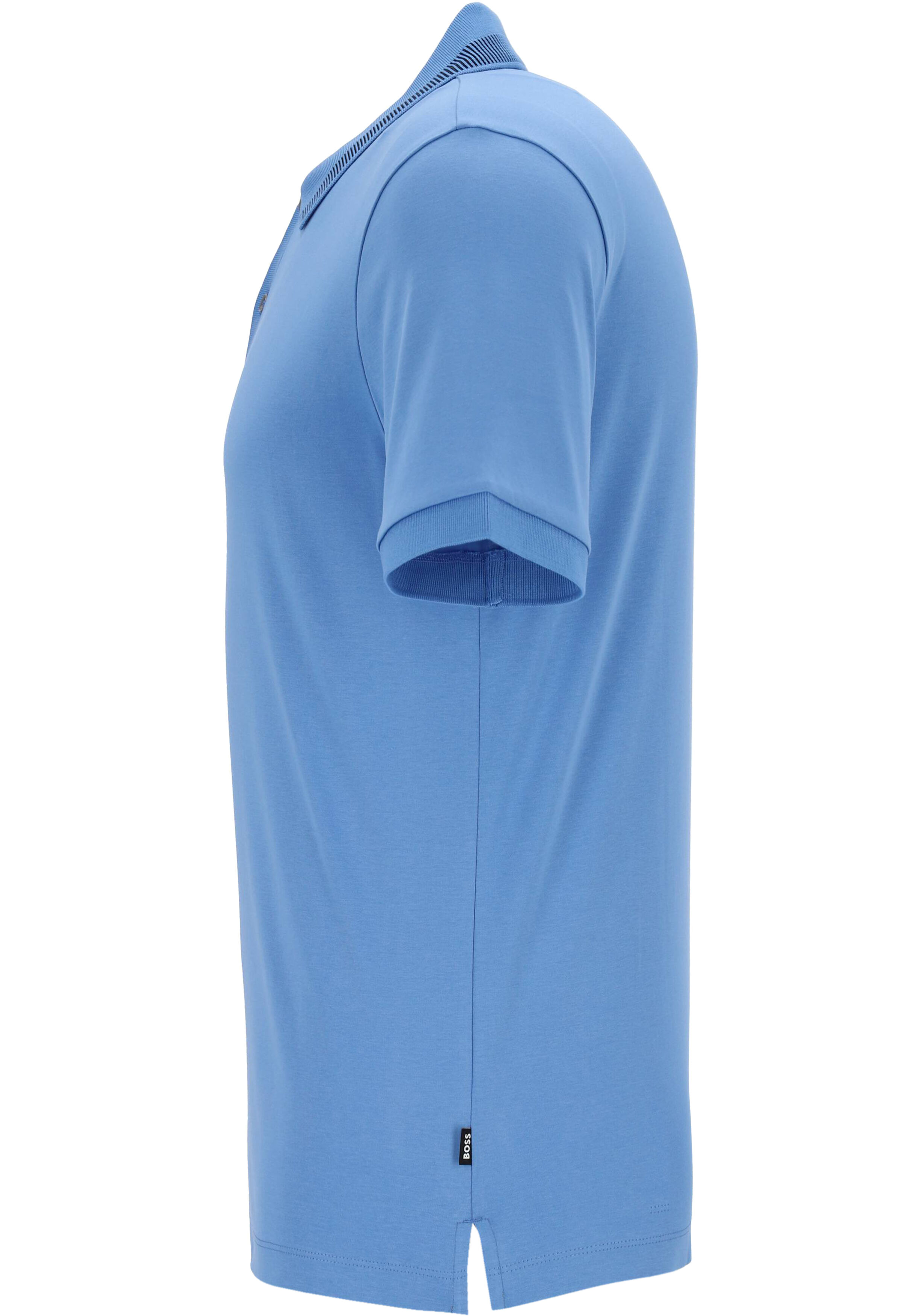 BOSS Phillipson slim fit heren polo, pique, kobalt blauw