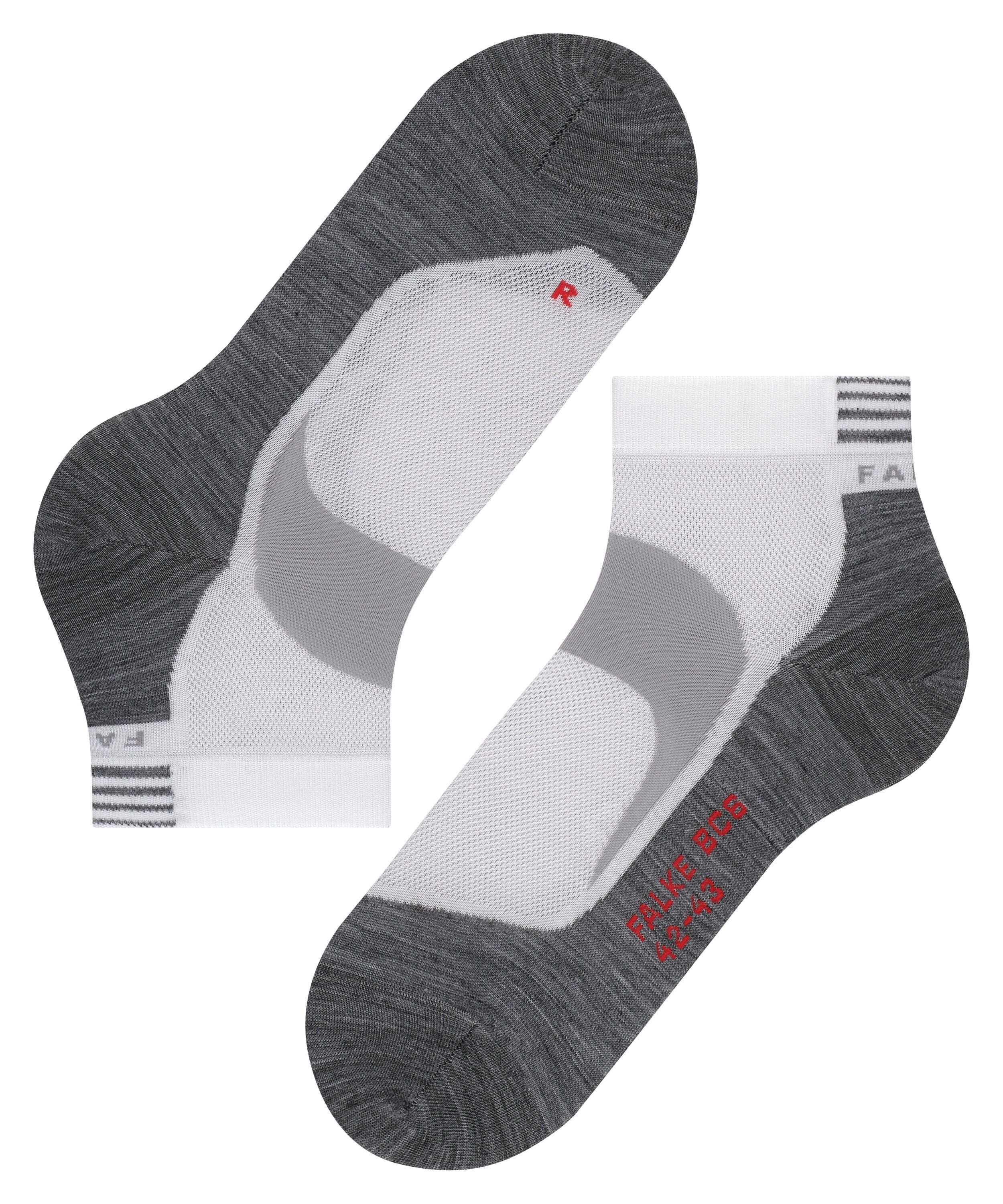 FALKE BC6 Pro Short unisex biking sokken  kort, wit (white-mix)