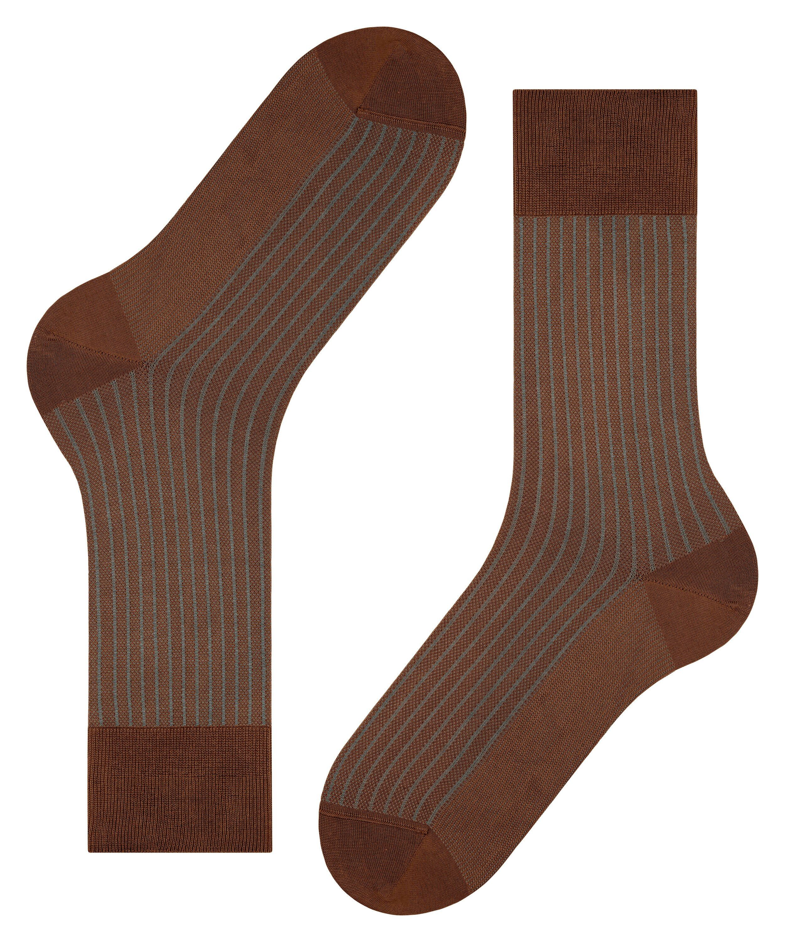 FALKE Oxford Stripe herensokken, oranje (terracotta)