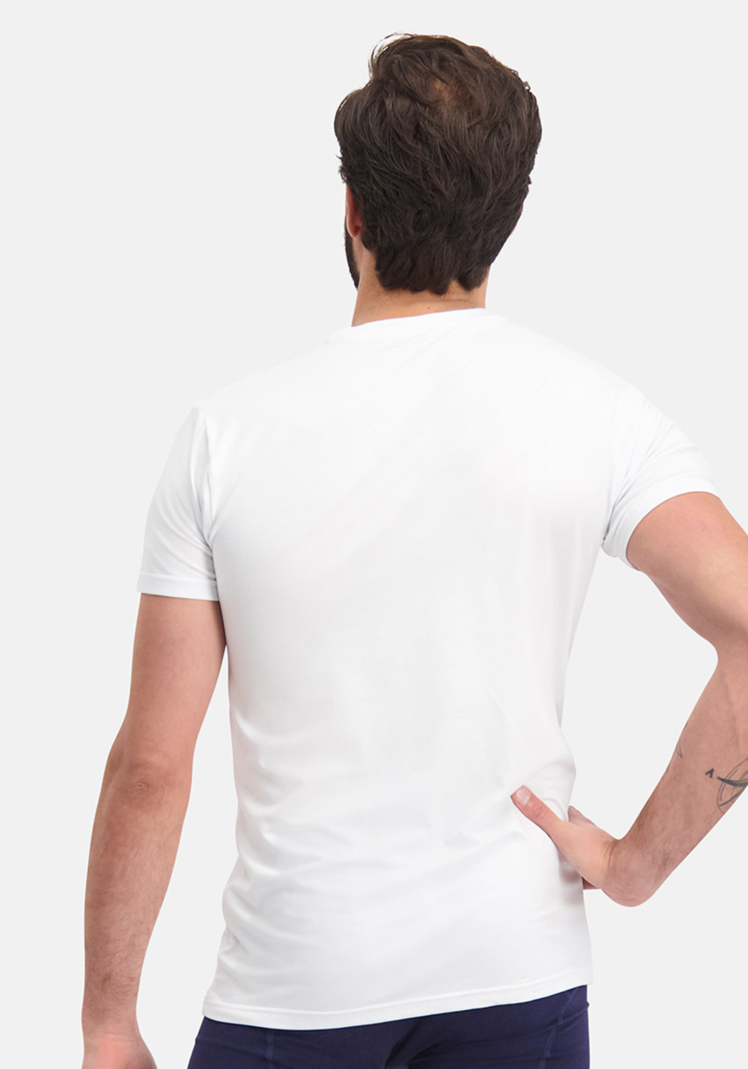 Bamboo Basics Ruben round neck T-shirt (2-pack), heren T-shirt O-hals, wit