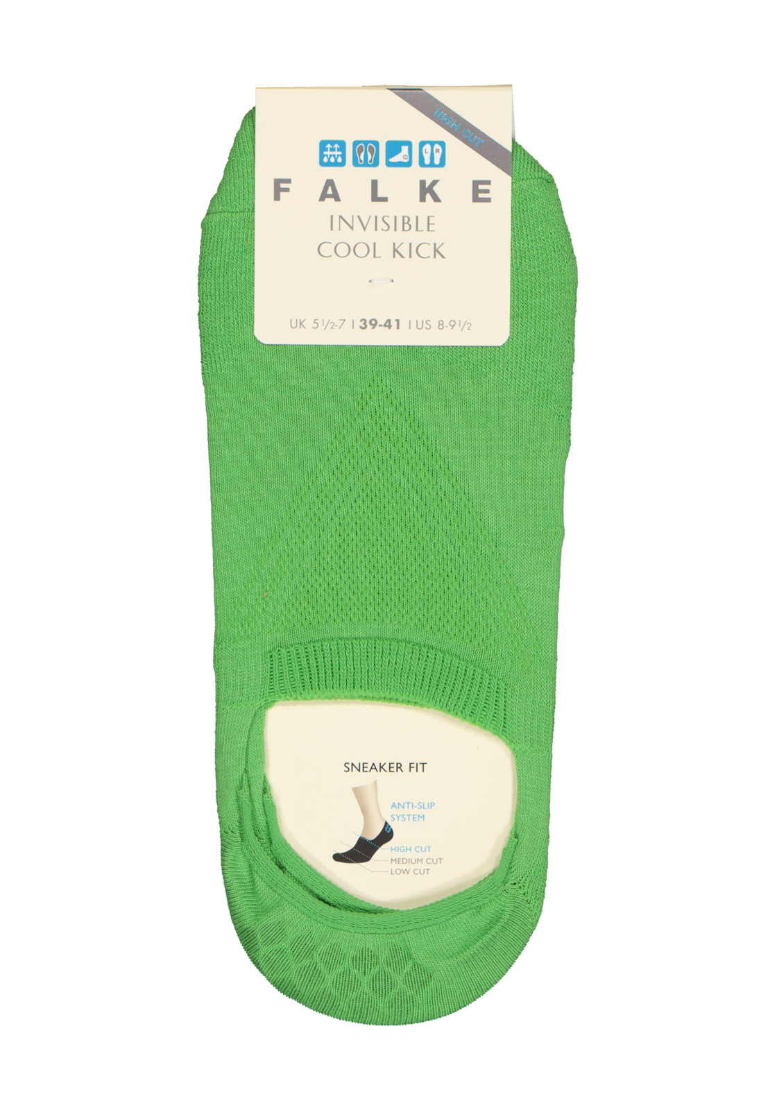 3-4043874489966_falke_sokken_1p_HR FALKE Cool Kick invisible unisex sokken, groen (green flash)