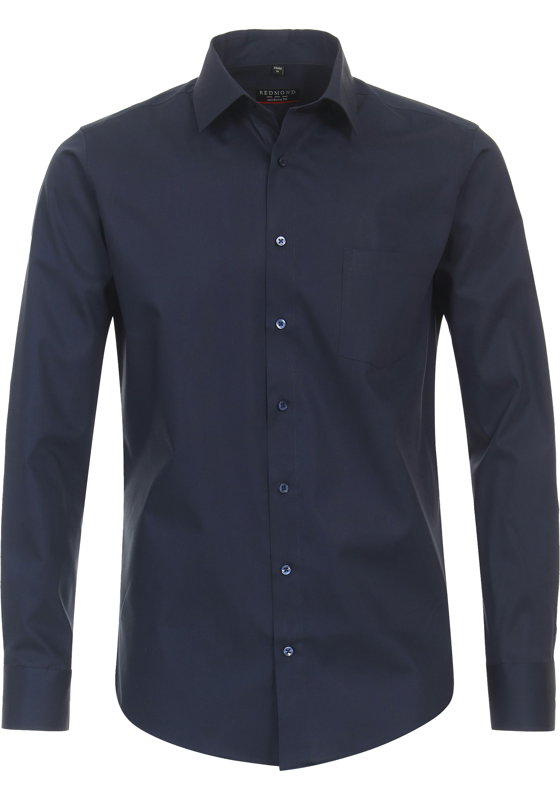 Redmond slim fit overhemd, popeline, blauw Redmond slim fit overhemd, popeline, blauw