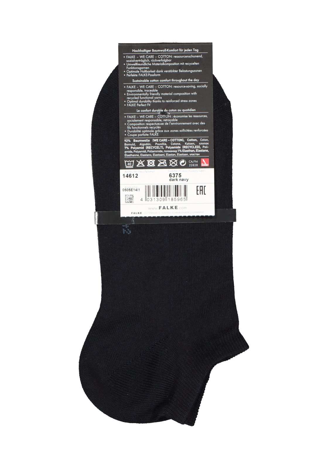 4-4031309185965_falke_sokken_HR FALKE Family heren enkelsokken, marine blauw (dark navy)