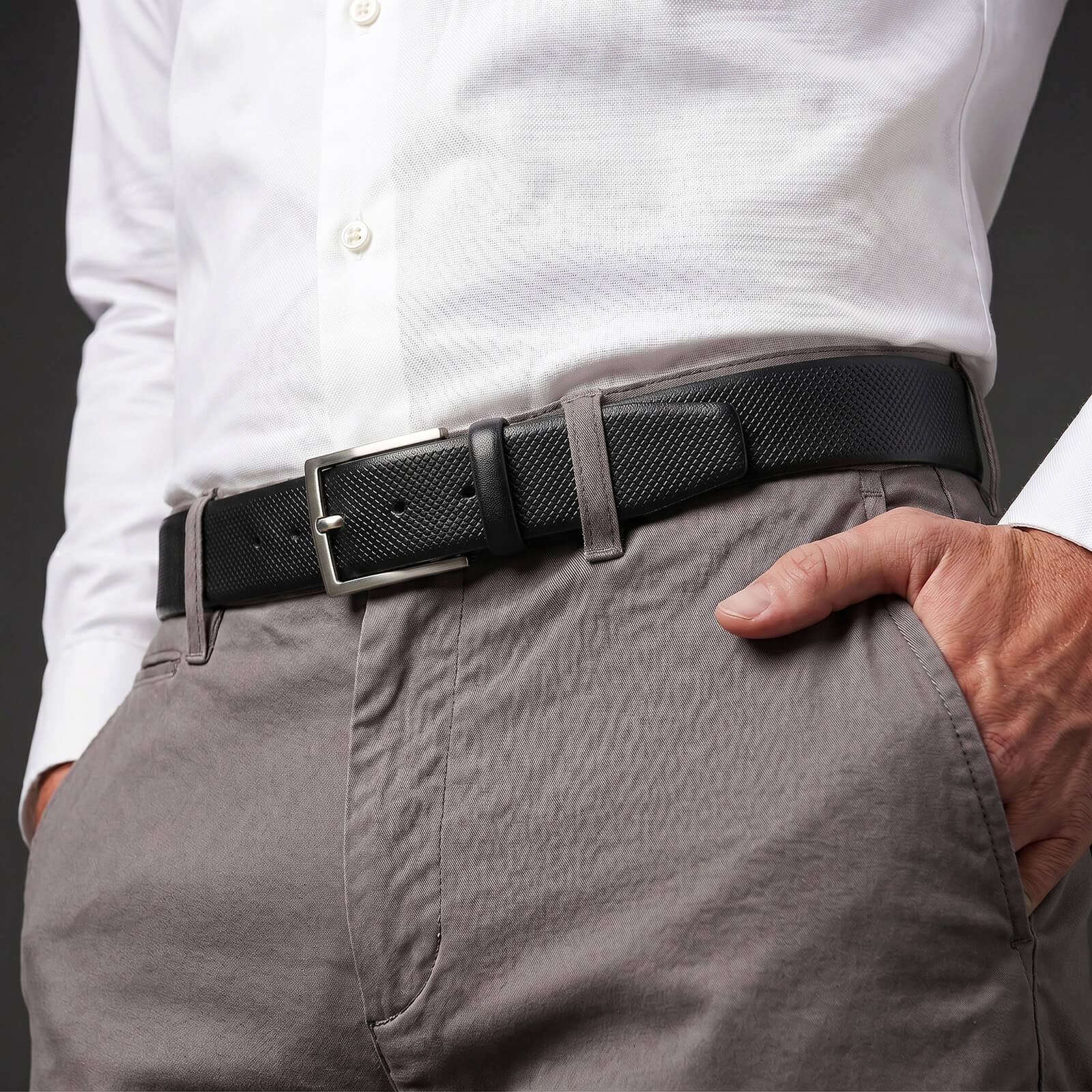 LINDENMANN leren heren riem, zwart