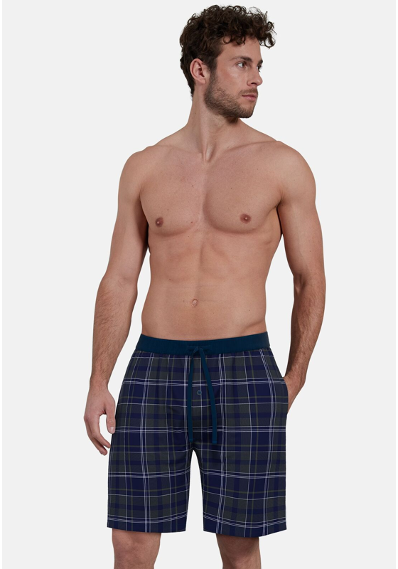 Ceceba heren pyjama- of loungebroek, donkerblauw geruit Ceceba heren pyjama- of loungebroek, donkerblauw geruit
