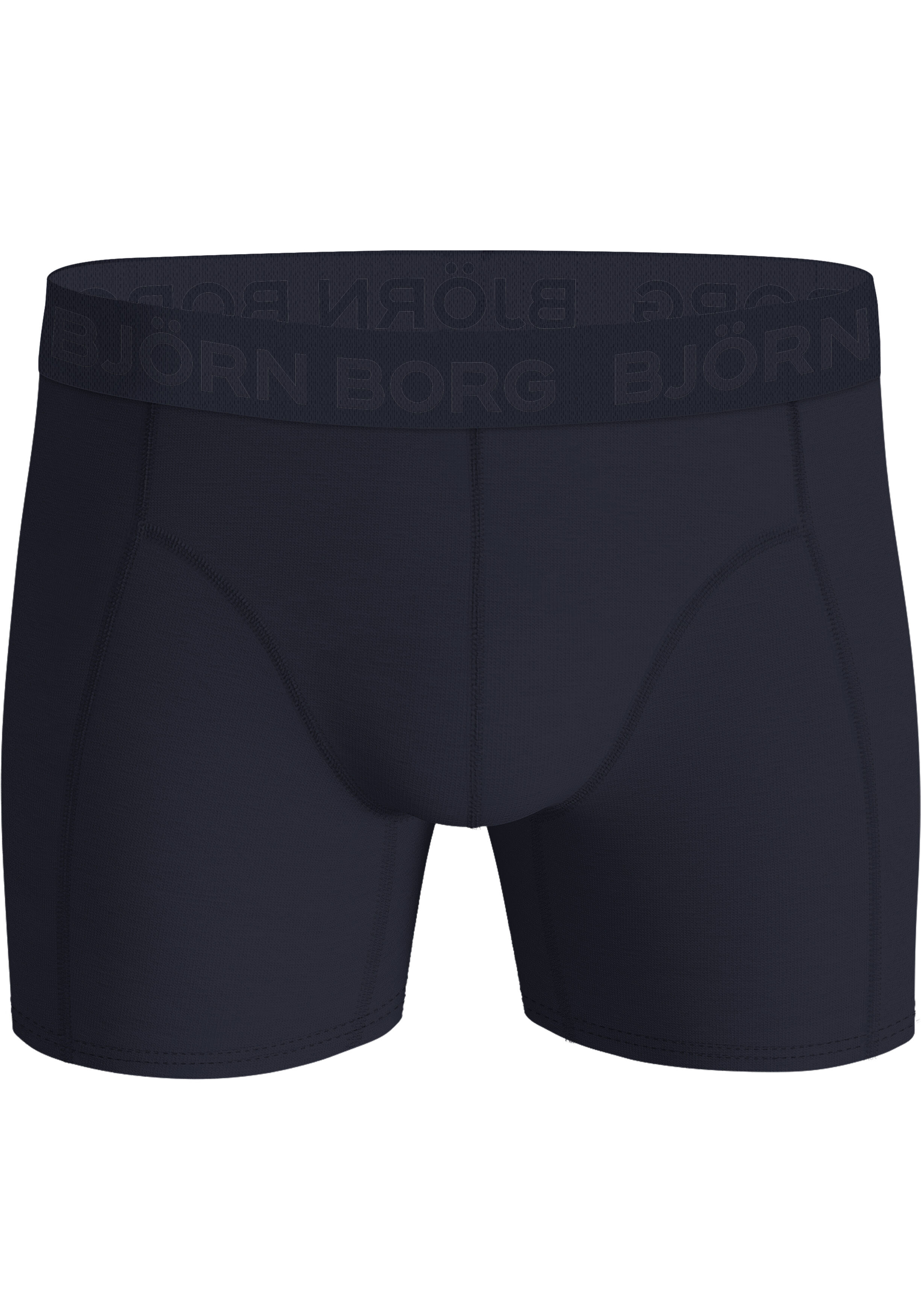 Bjorn Borg Cotton Stretch boxers, heren boxers normale lengte (7-pack), donkerblauw, 5 tinten groen en groene print