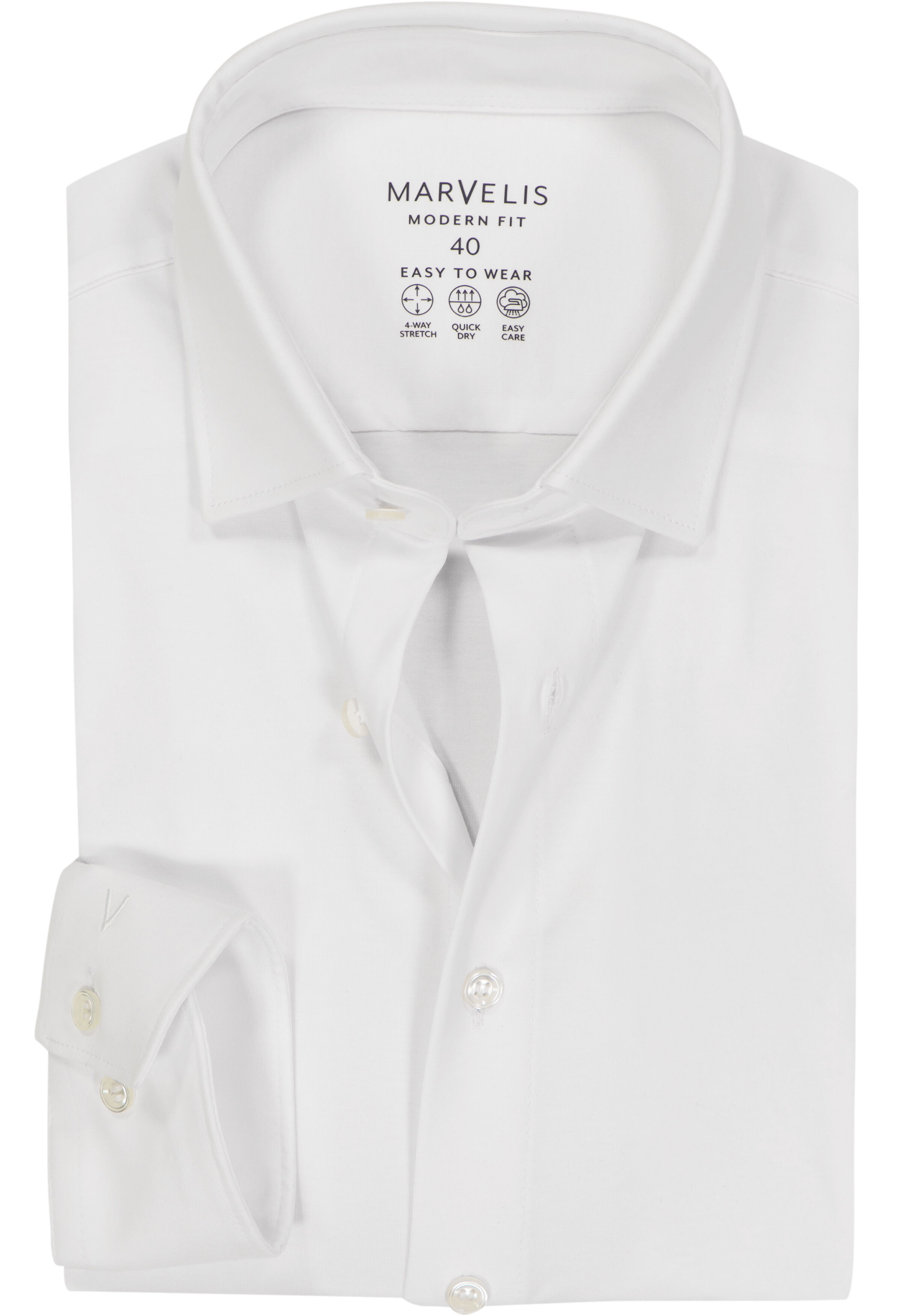 MARVELIS modern fit overhemd, tricot, wit