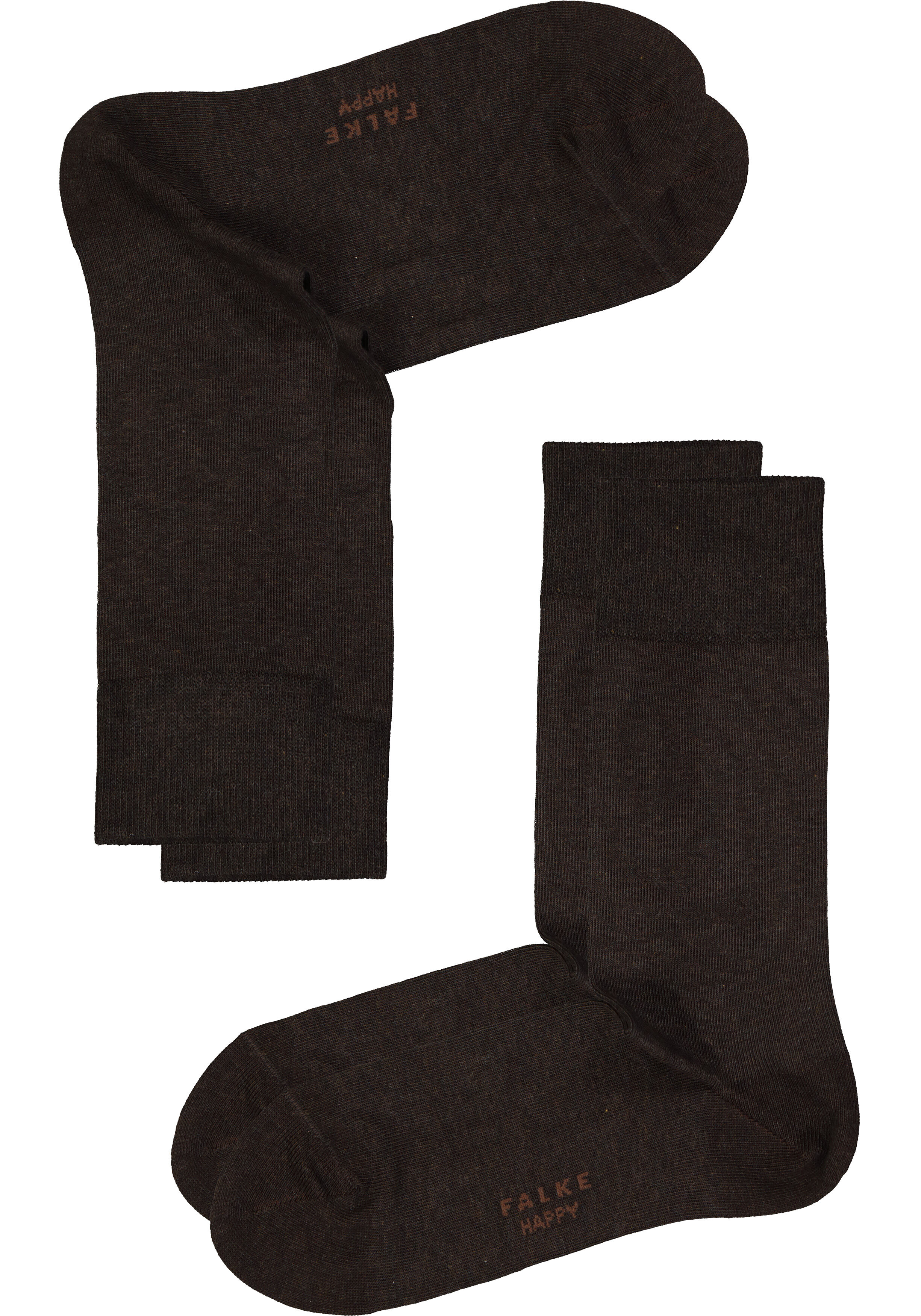 FALKE Happy herensokken (2-pack), donkerbruin (dark brown)