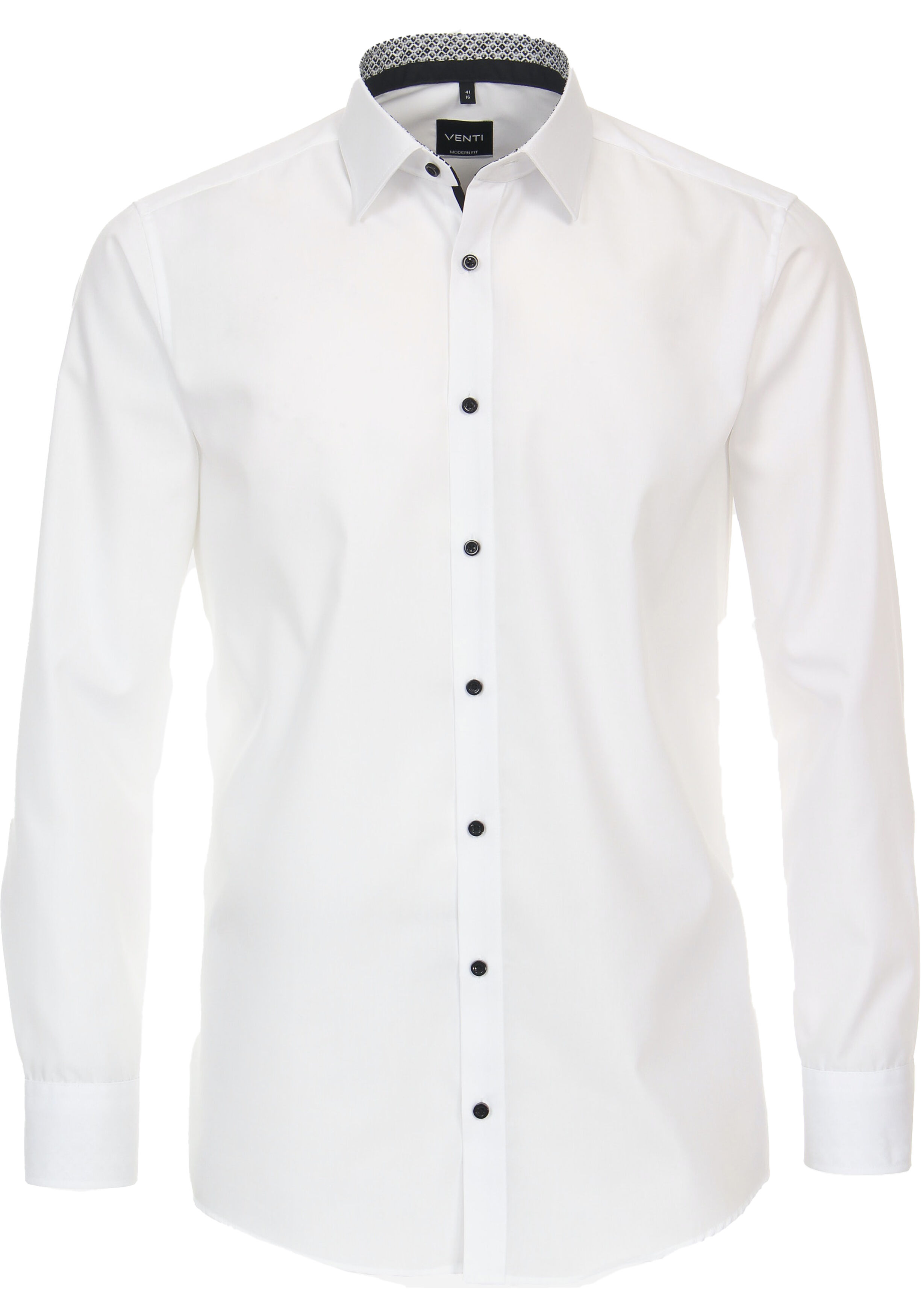 VENTI modern fit overhemd, popeline, wit