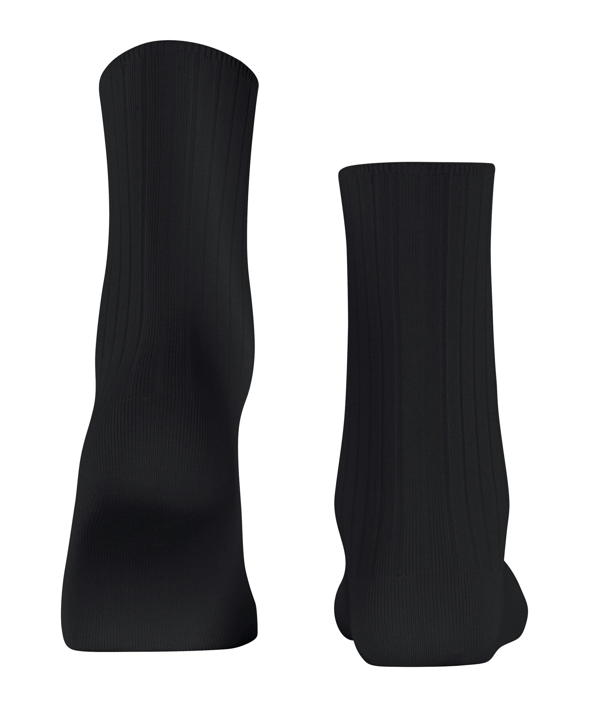 FALKE Cotton Rib damessokken, zwart (black)
