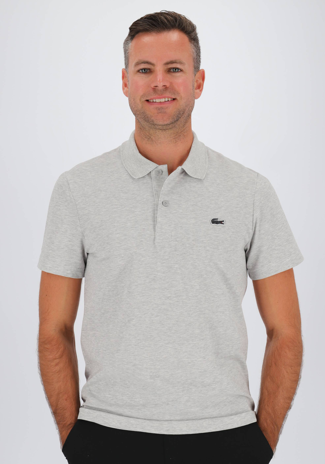 Lacoste Sport Polo Regular Fit stretch, lichtgrijs melange Lacoste Sport Polo Regular Fit stretch, lichtgrijs melange