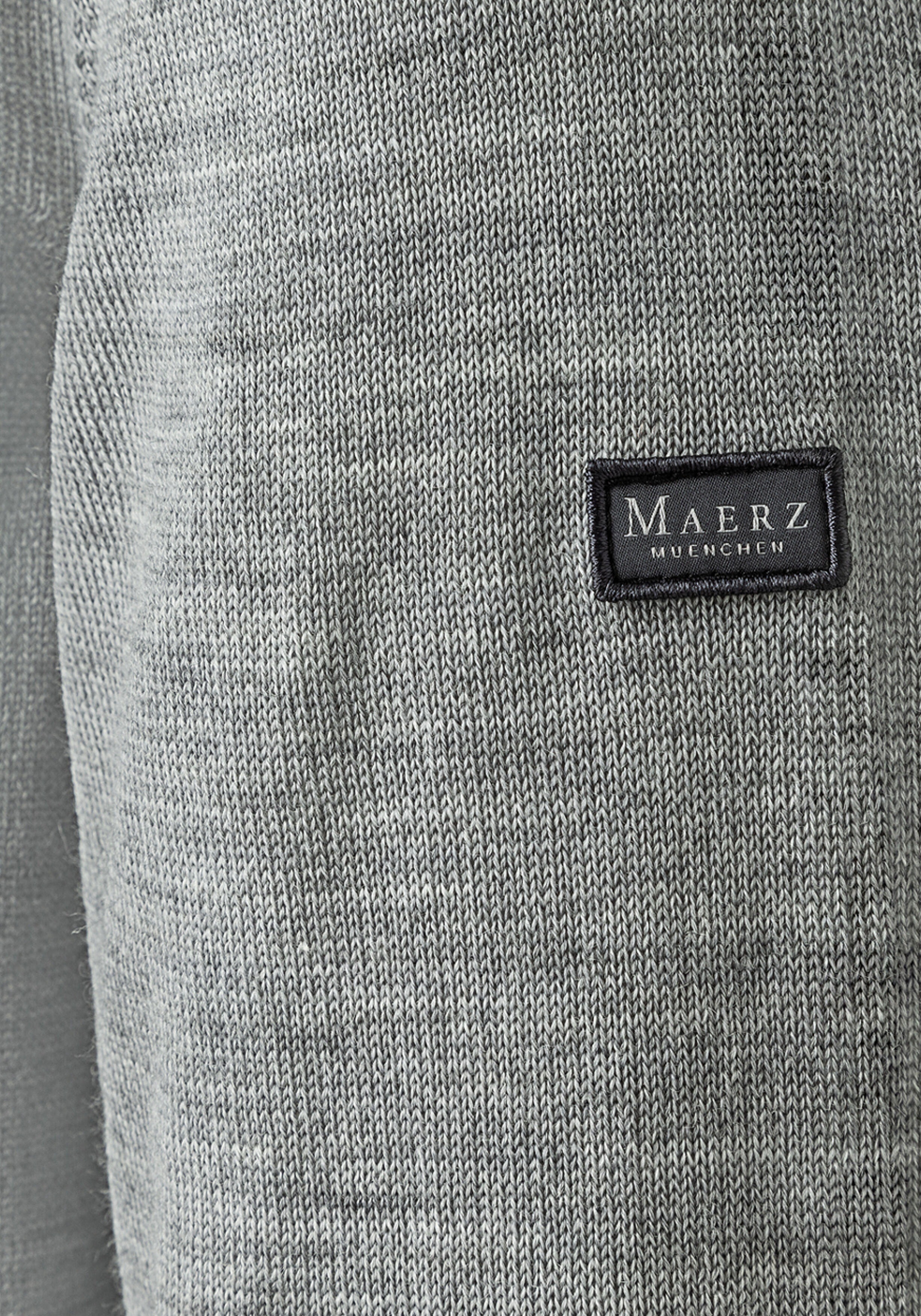 MAERZ Classic Fit heren trui met V-hals wol, grijs