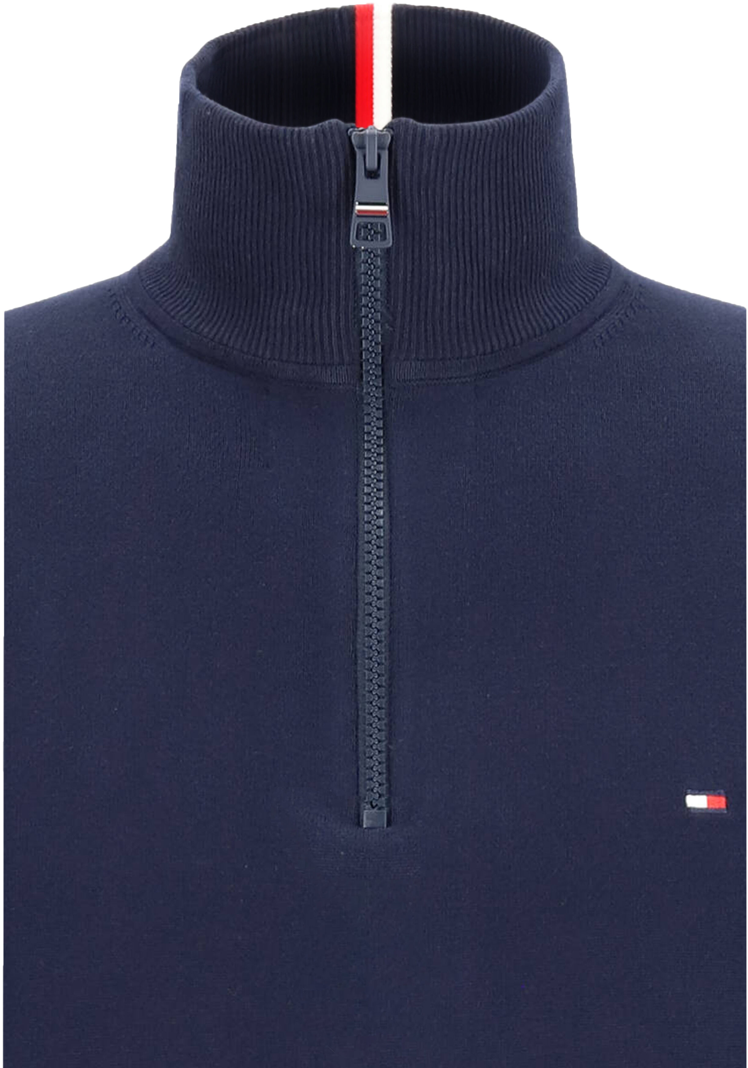 Tommy Hilfiger schipperstrui katoen, 1985 zip mock, donkerblauw (Desert Sky)
