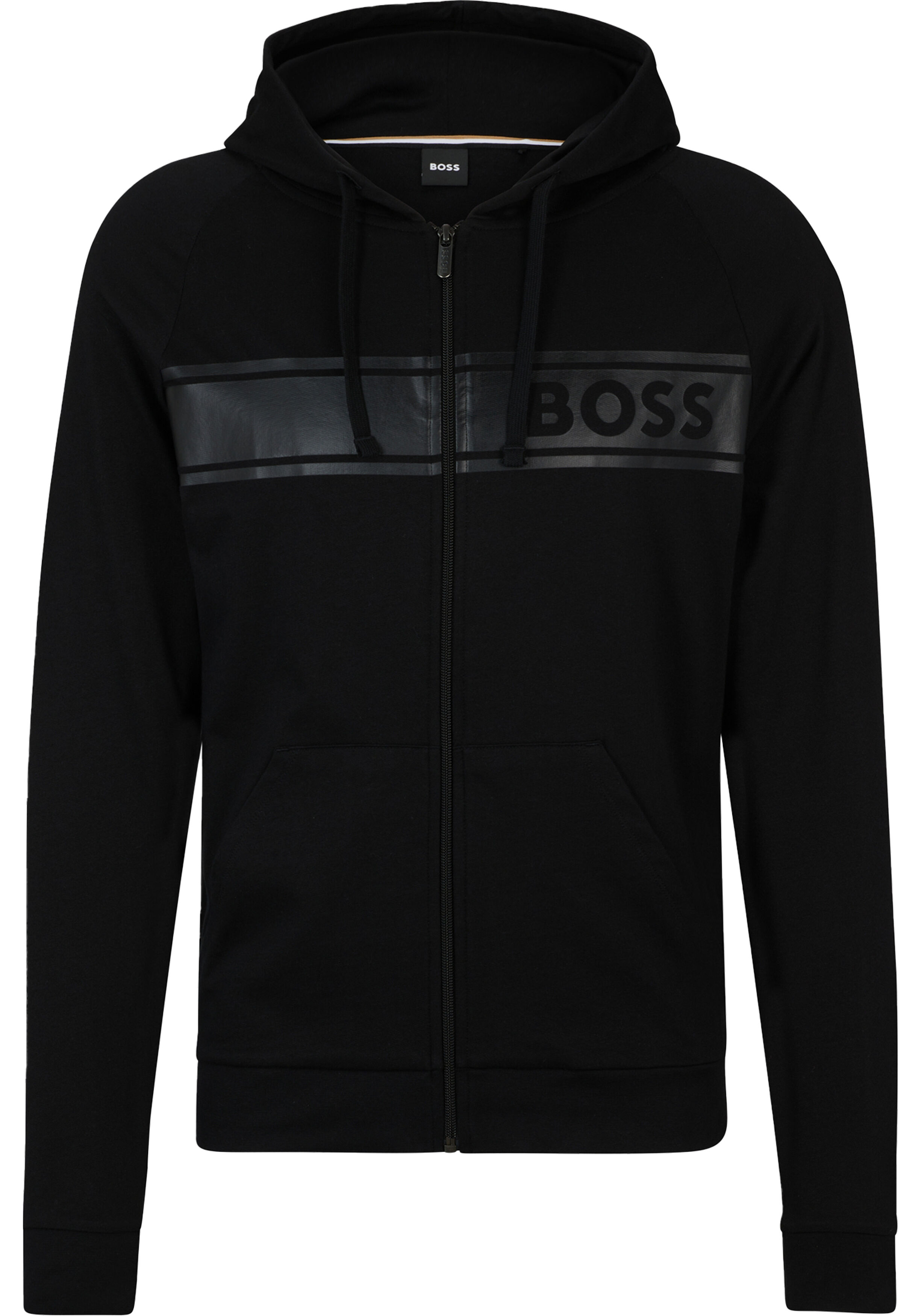 BOSS Authentic Jacket, heren lounge vest met capuchon, zwart