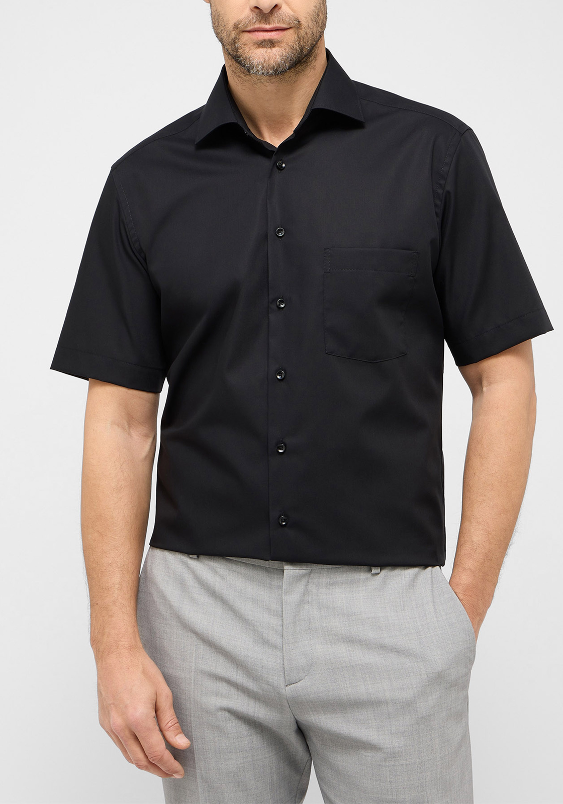 2-4067159292737-eterna-overhemd_HR ETERNA modern fit overhemd korte mouw, popeline, zwart