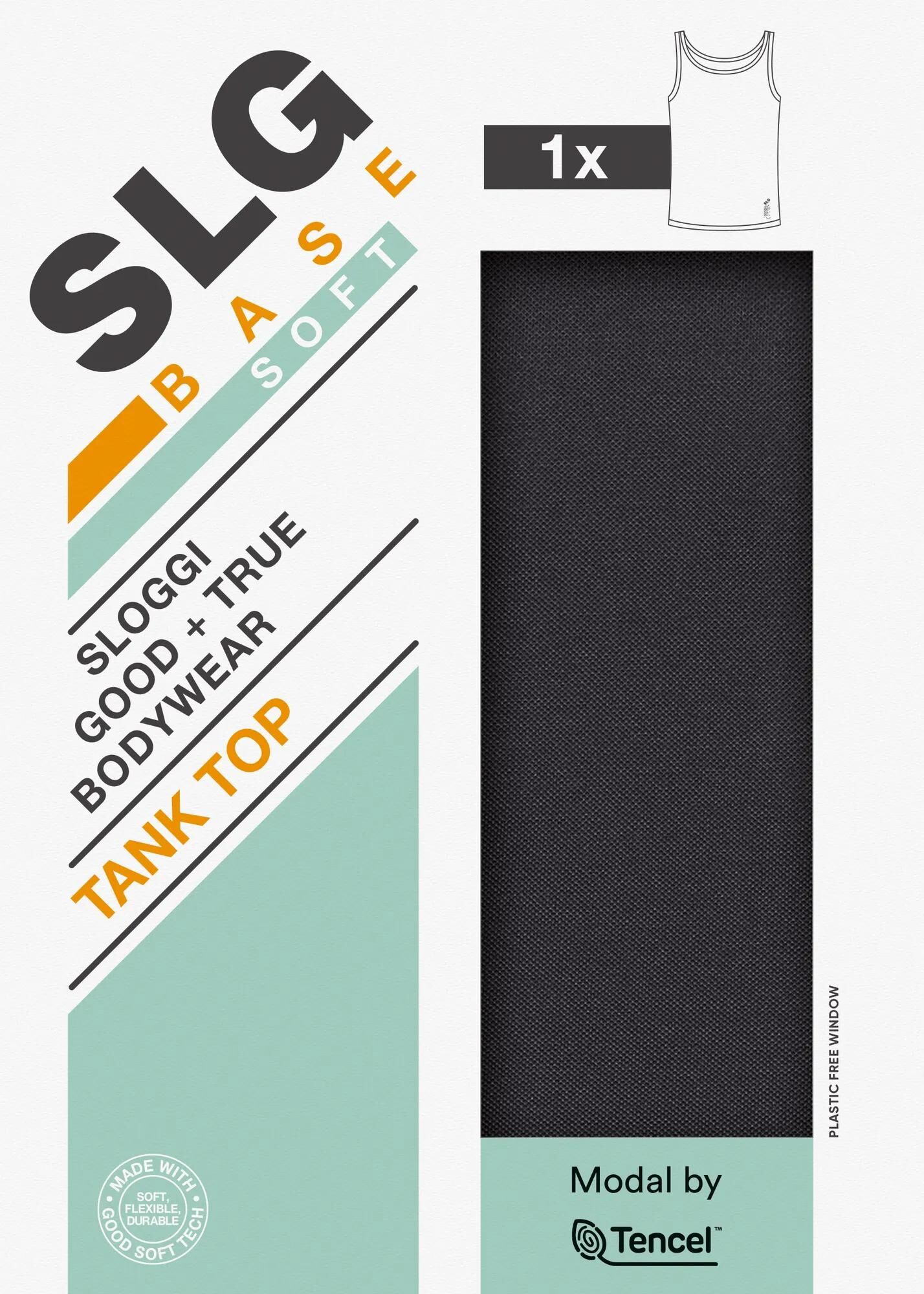 Sloggi Men SLG Base Soft Tank top, heren mouwloos T-shirt (1-pack), zwart